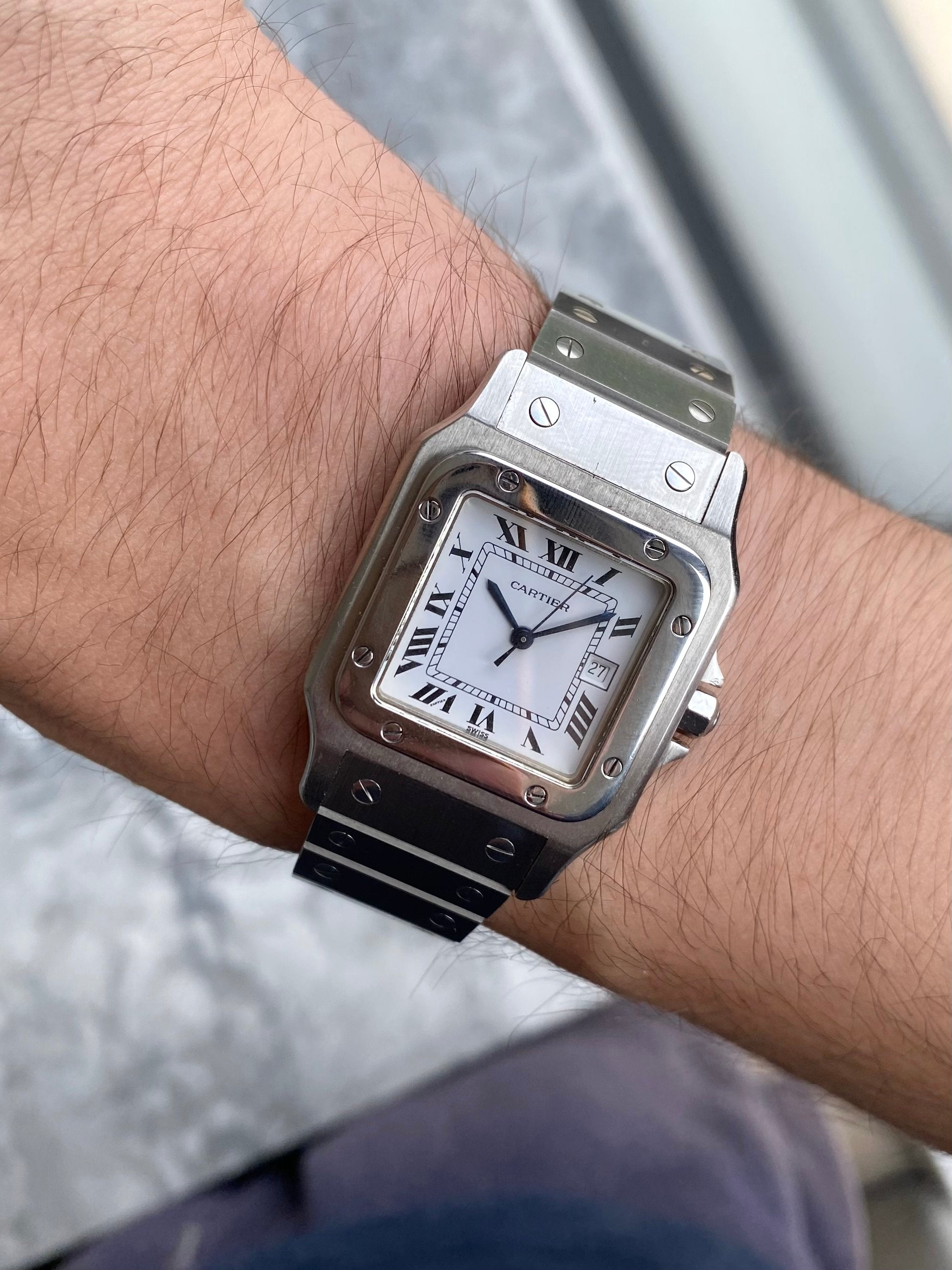 Cartier Santos 2960 - White Roman Numerals.