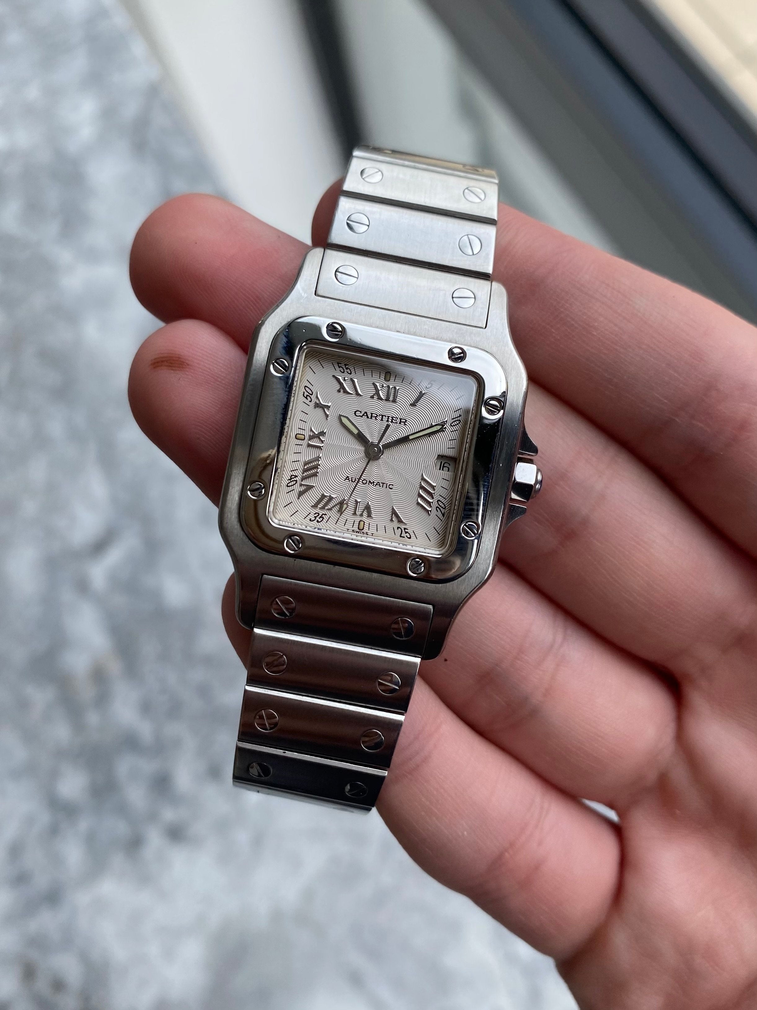 Cartier Santos 2319 - Silver Guiolloche.