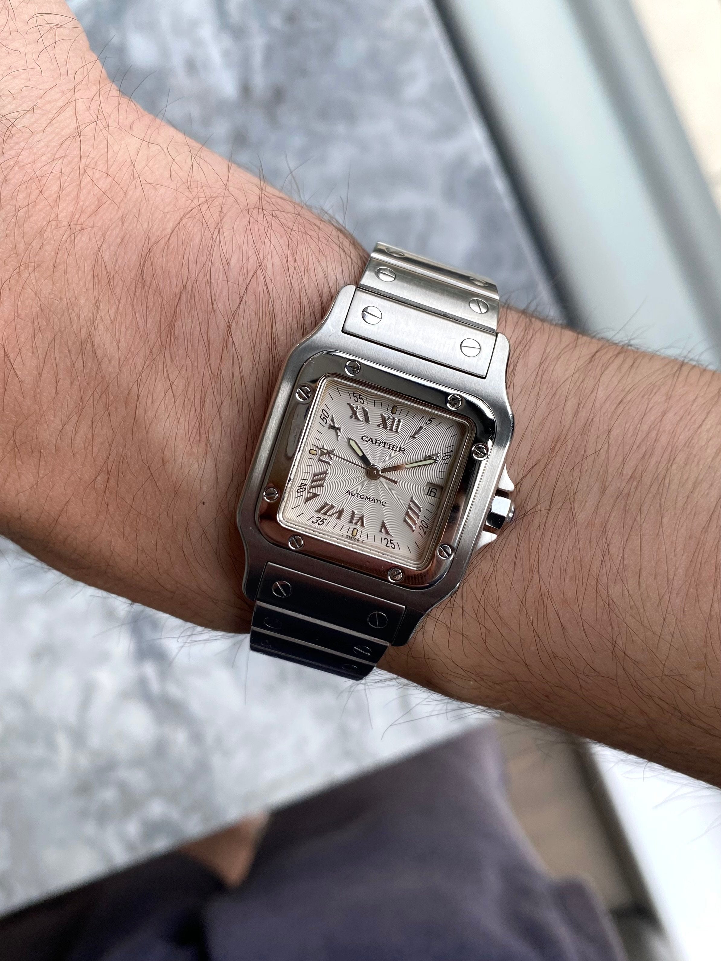 Cartier Santos 2319 - Silver Guiolloche.