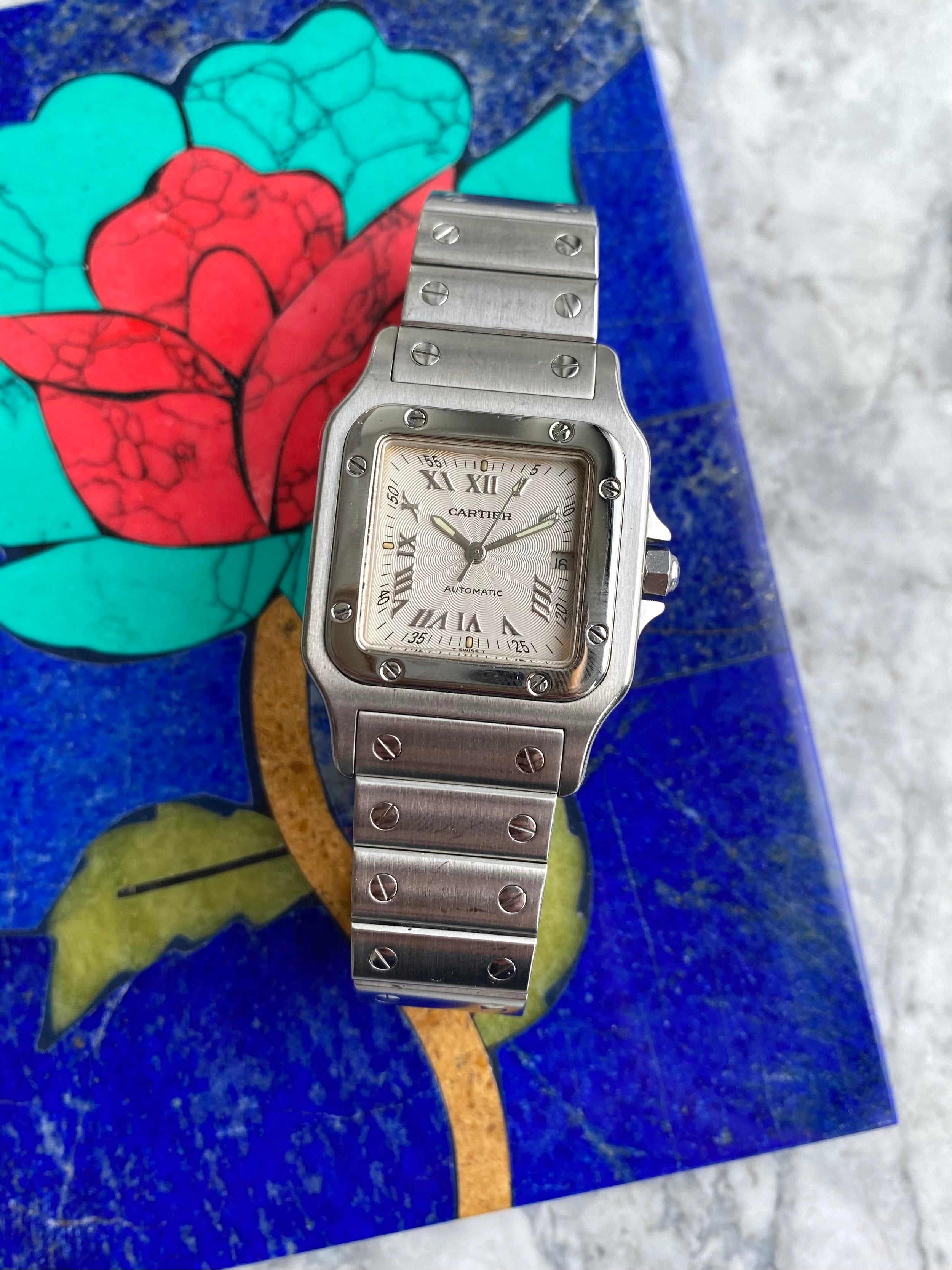 Cartier Santos 2319 - Silver Guiolloche.