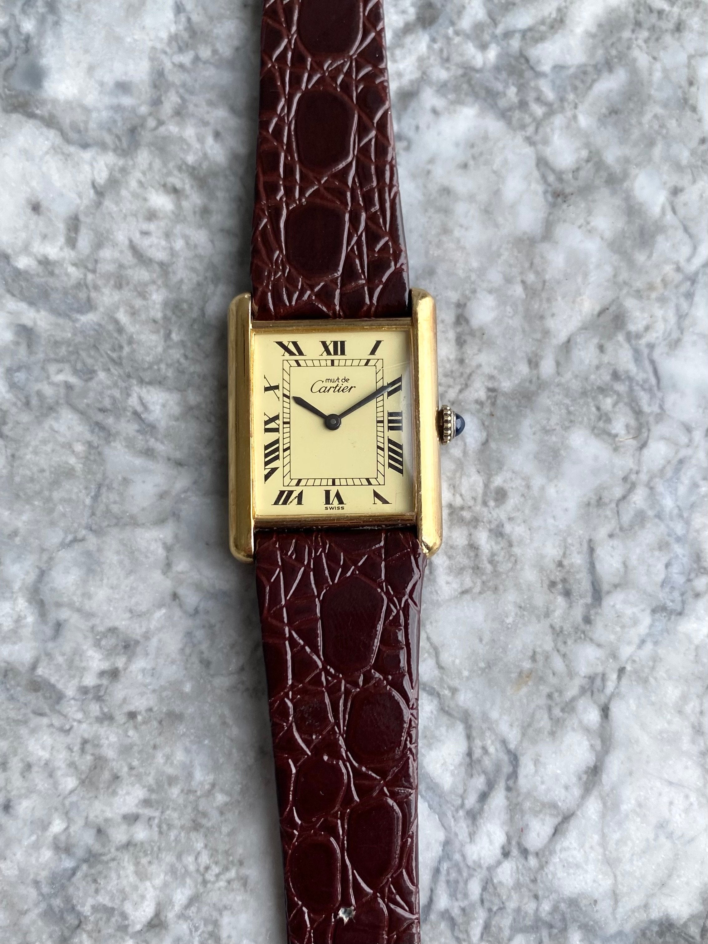 Must de Cartier Tank - Lemon Roman numerals.