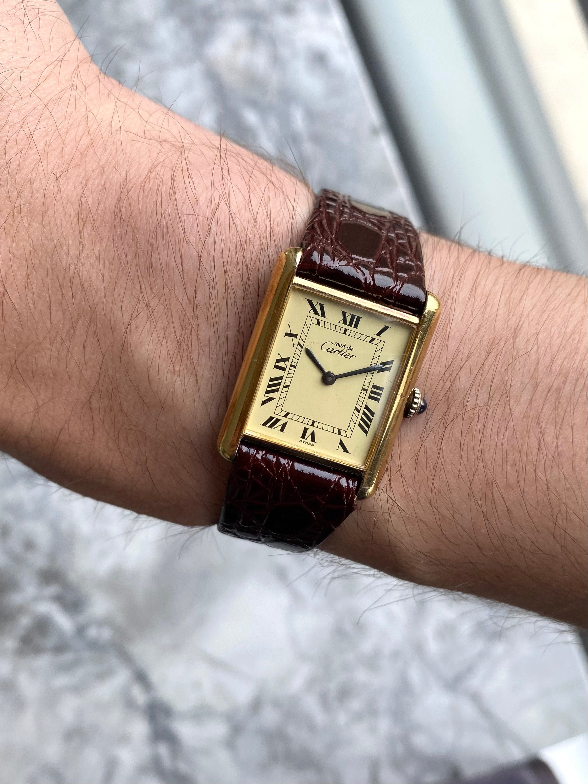 Must de Cartier Tank - Lemon Roman numerals.