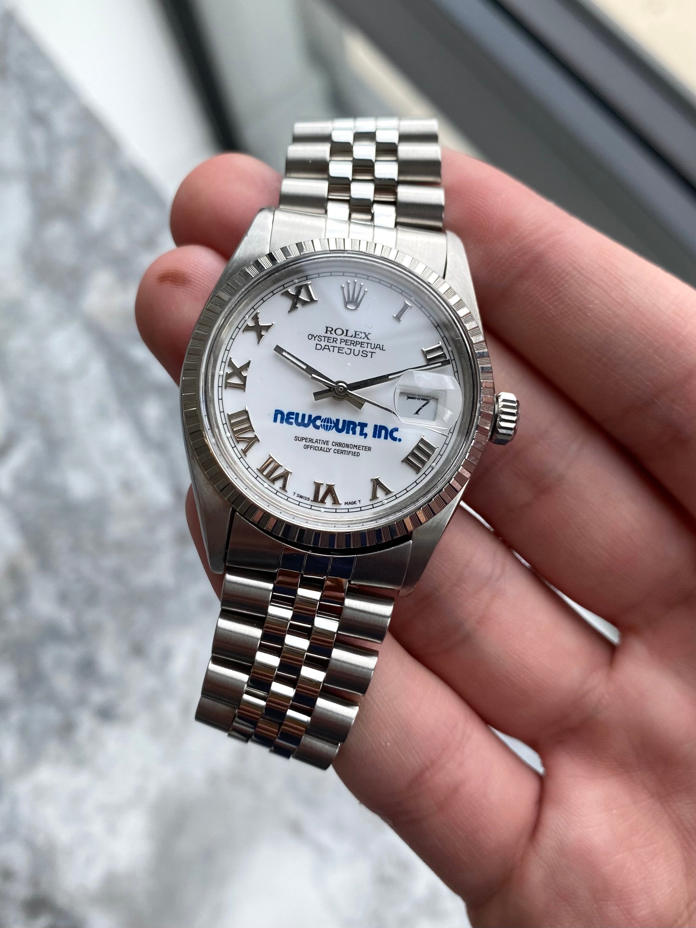 Rolex Datejust 16220 - Newcourt White Roman.