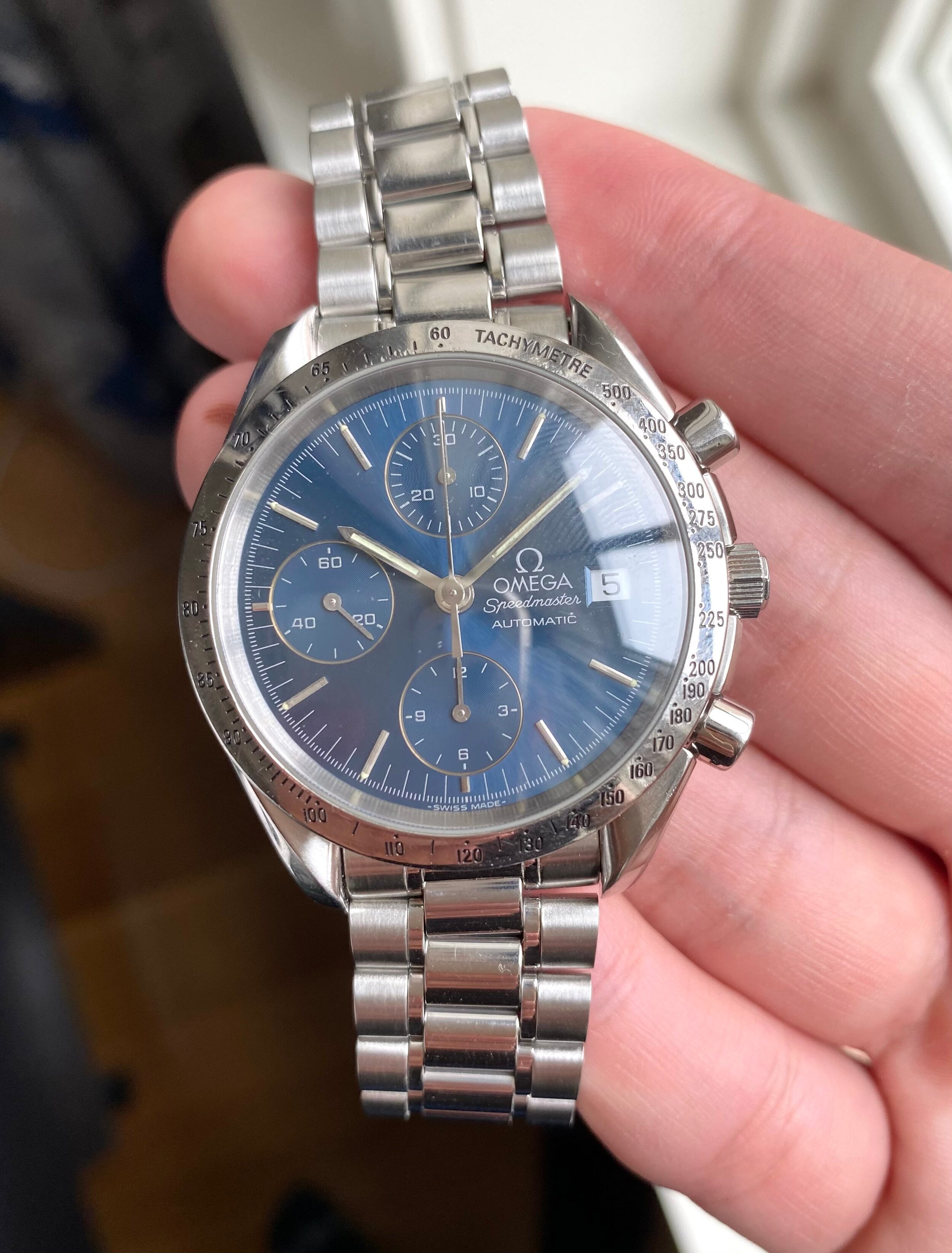 Omega Speedmaster — Blue Sunburst Dial