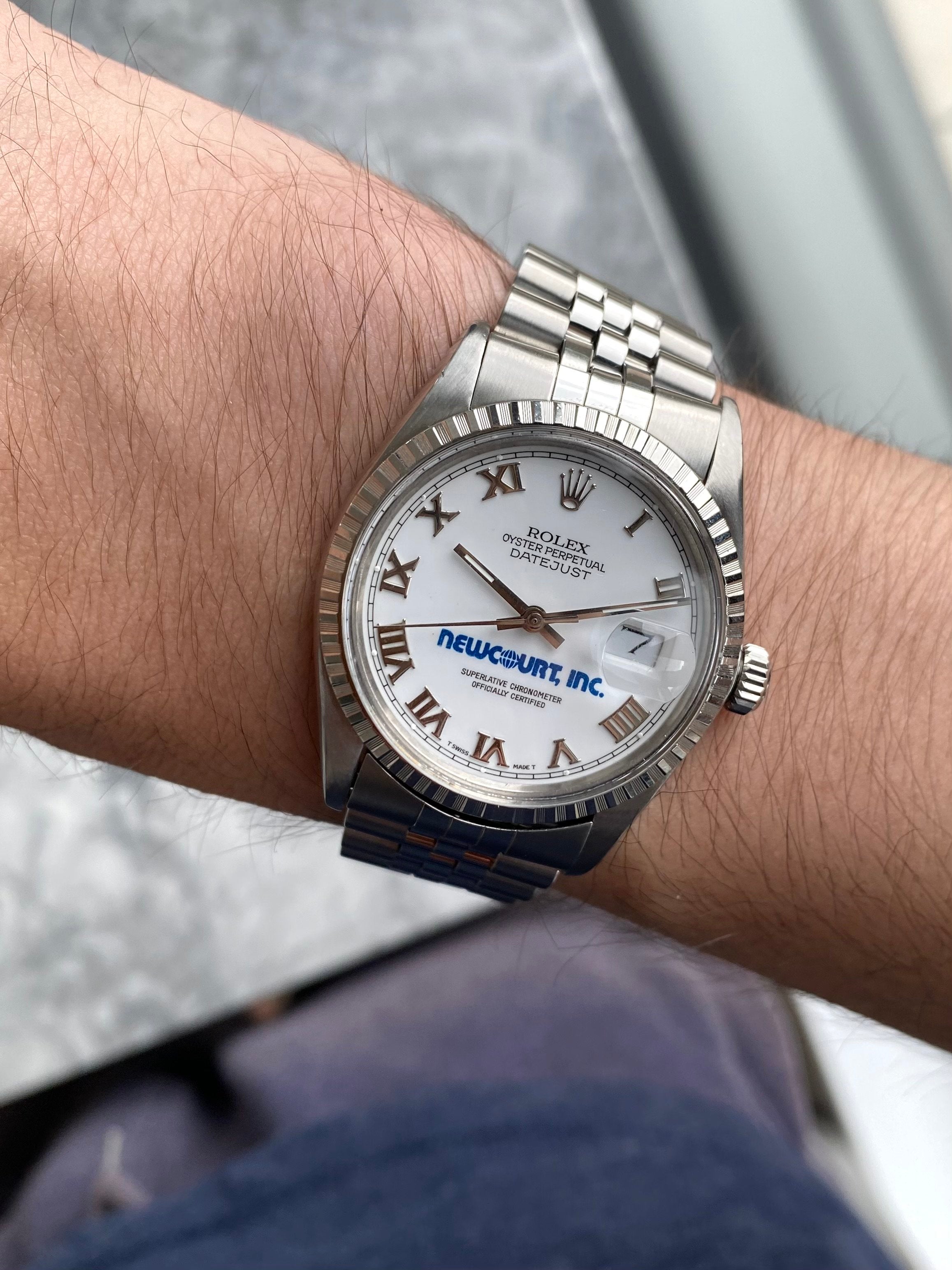 Rolex Datejust 16220 - Newcourt White Roman.