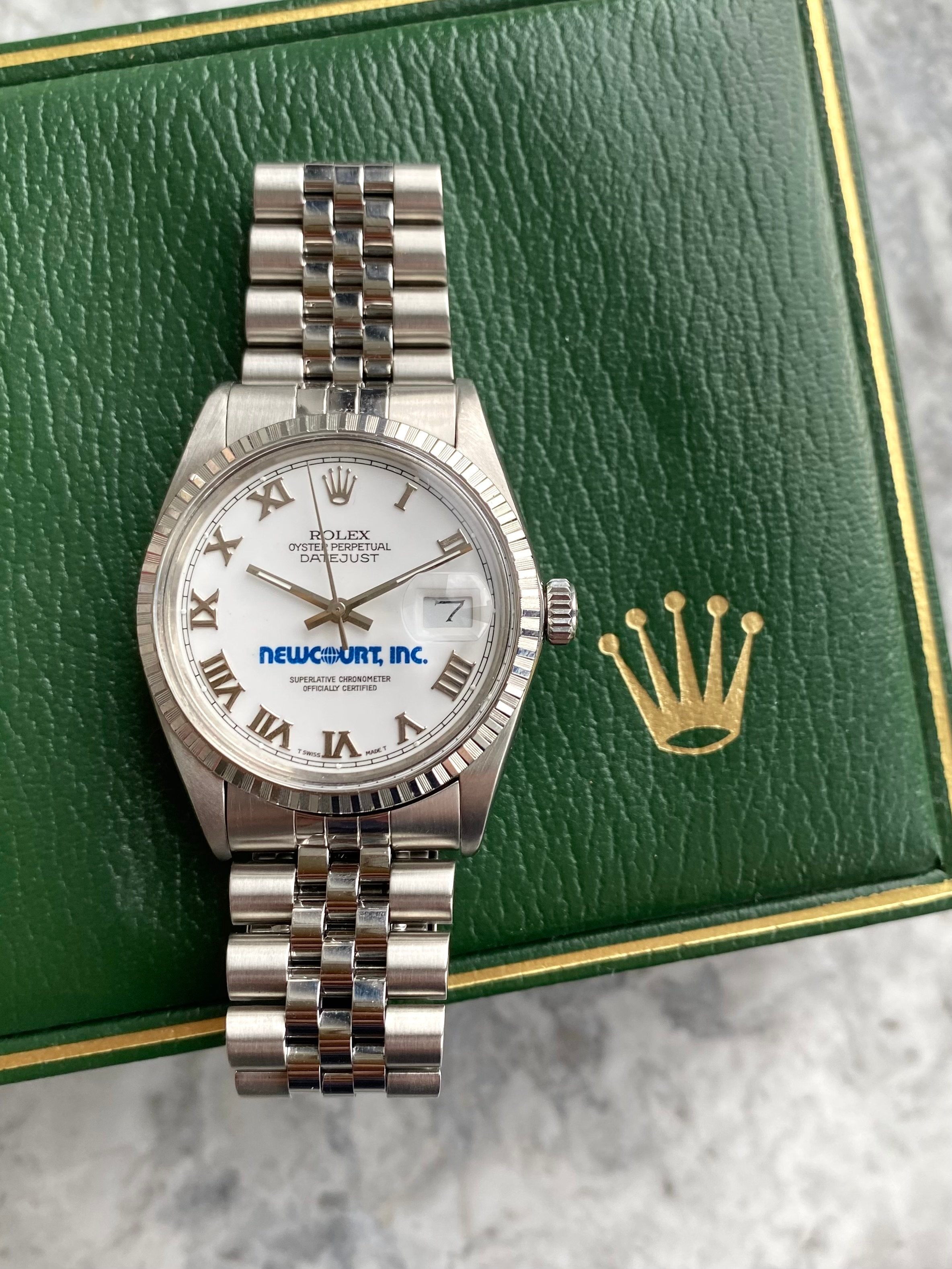 Rolex Datejust 16220 - Newcourt White Roman.