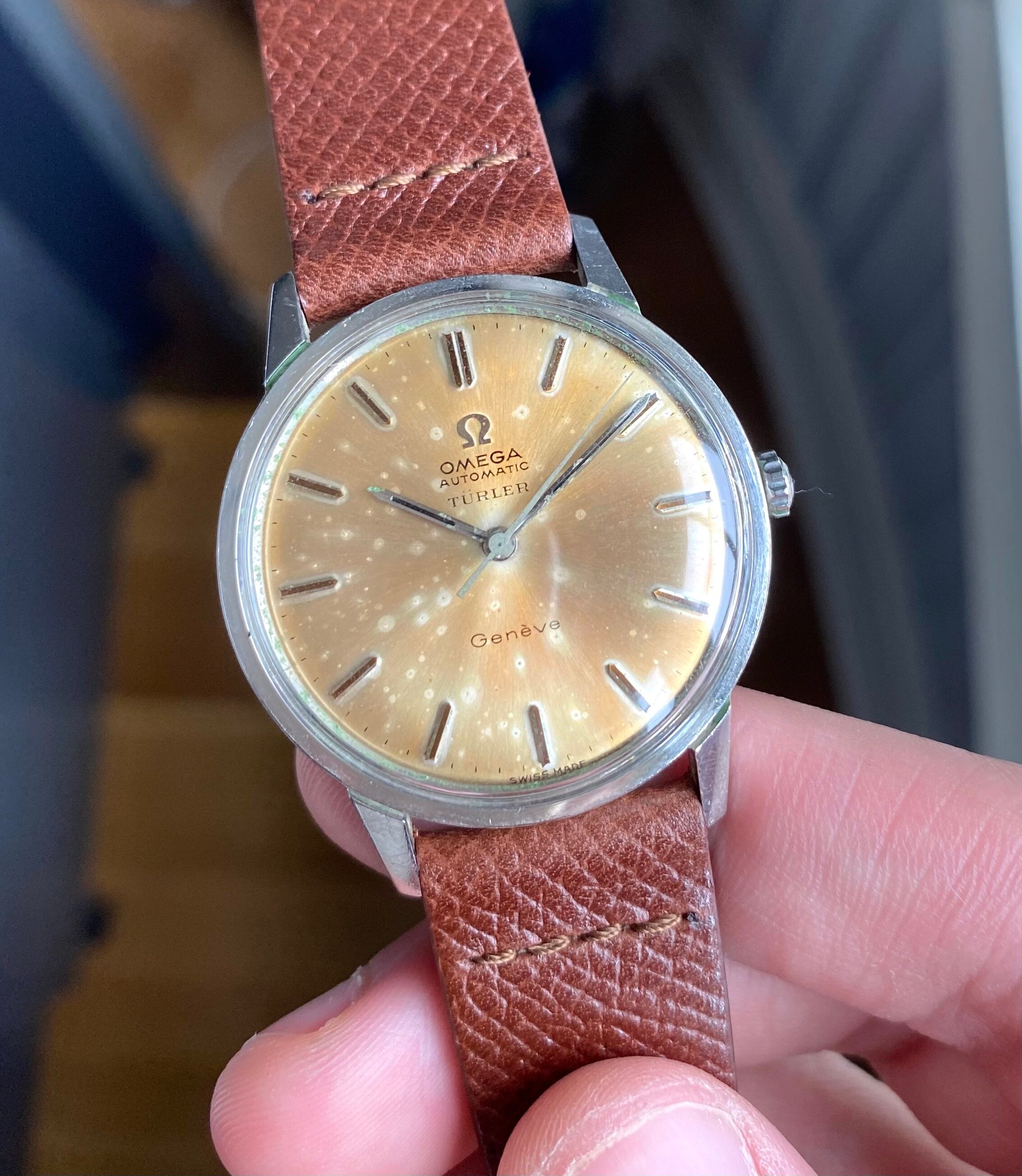 Omega Geneve — "Türler" Signed Patina Dial