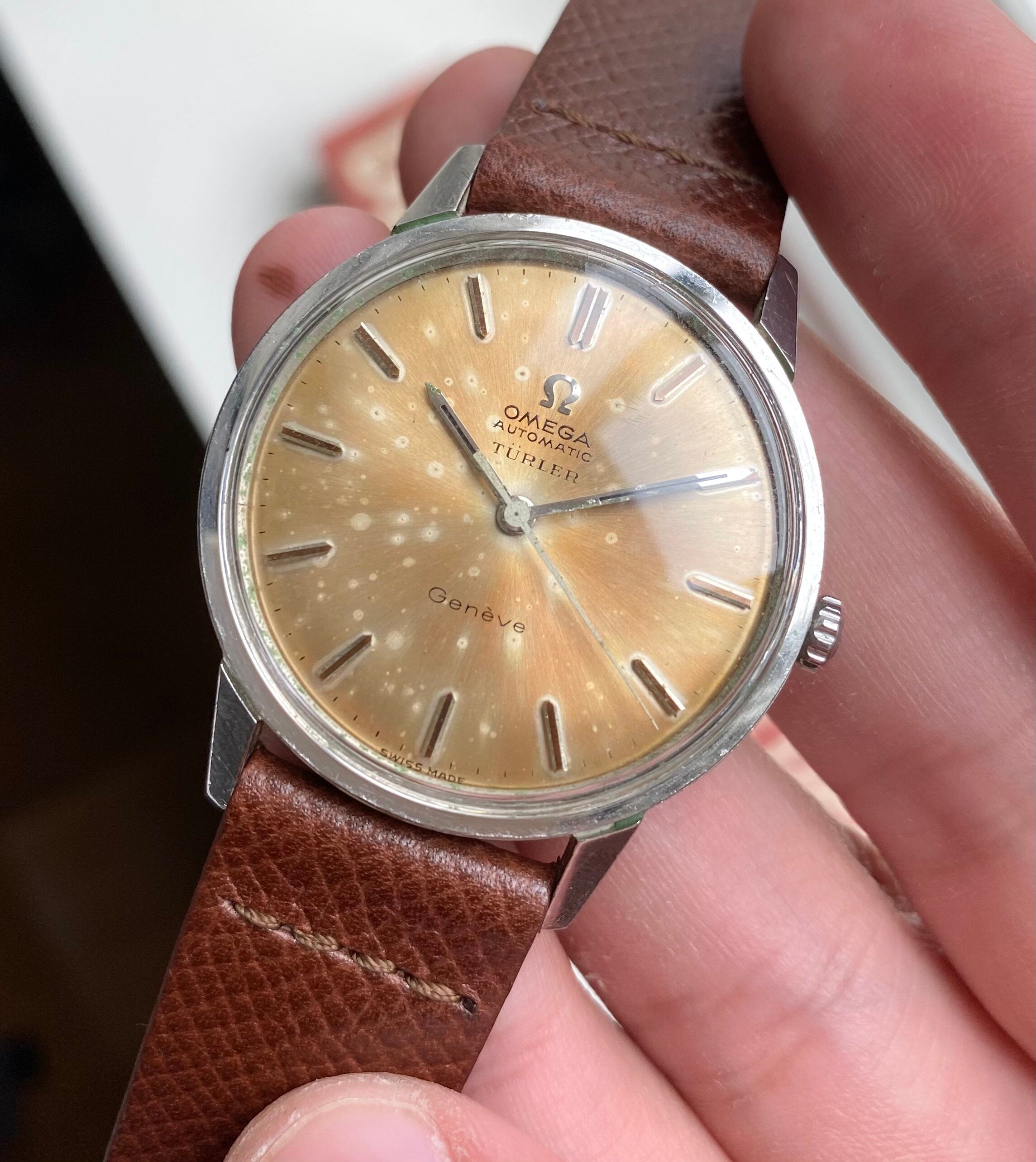 Omega Geneve — "Türler" Signed Patina Dial