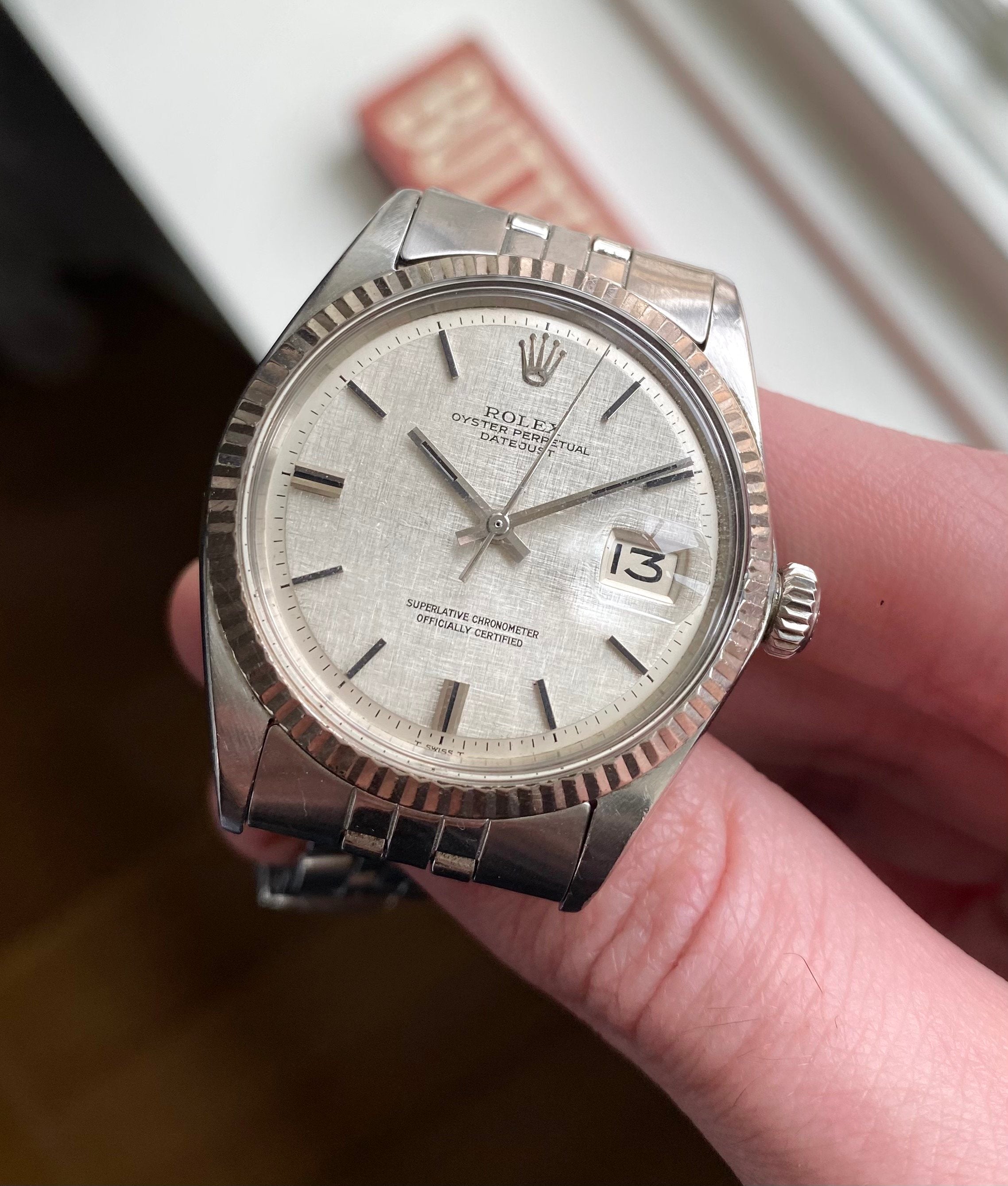 Rolex Datejust ref. 1601 — Silver Linen Dial