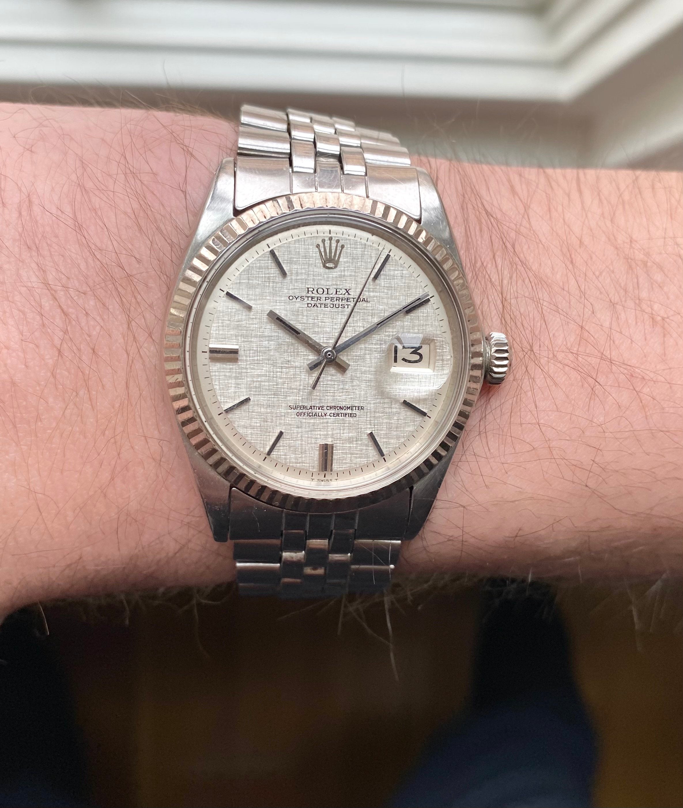 Rolex Datejust ref. 1601 — Silver Linen Dial