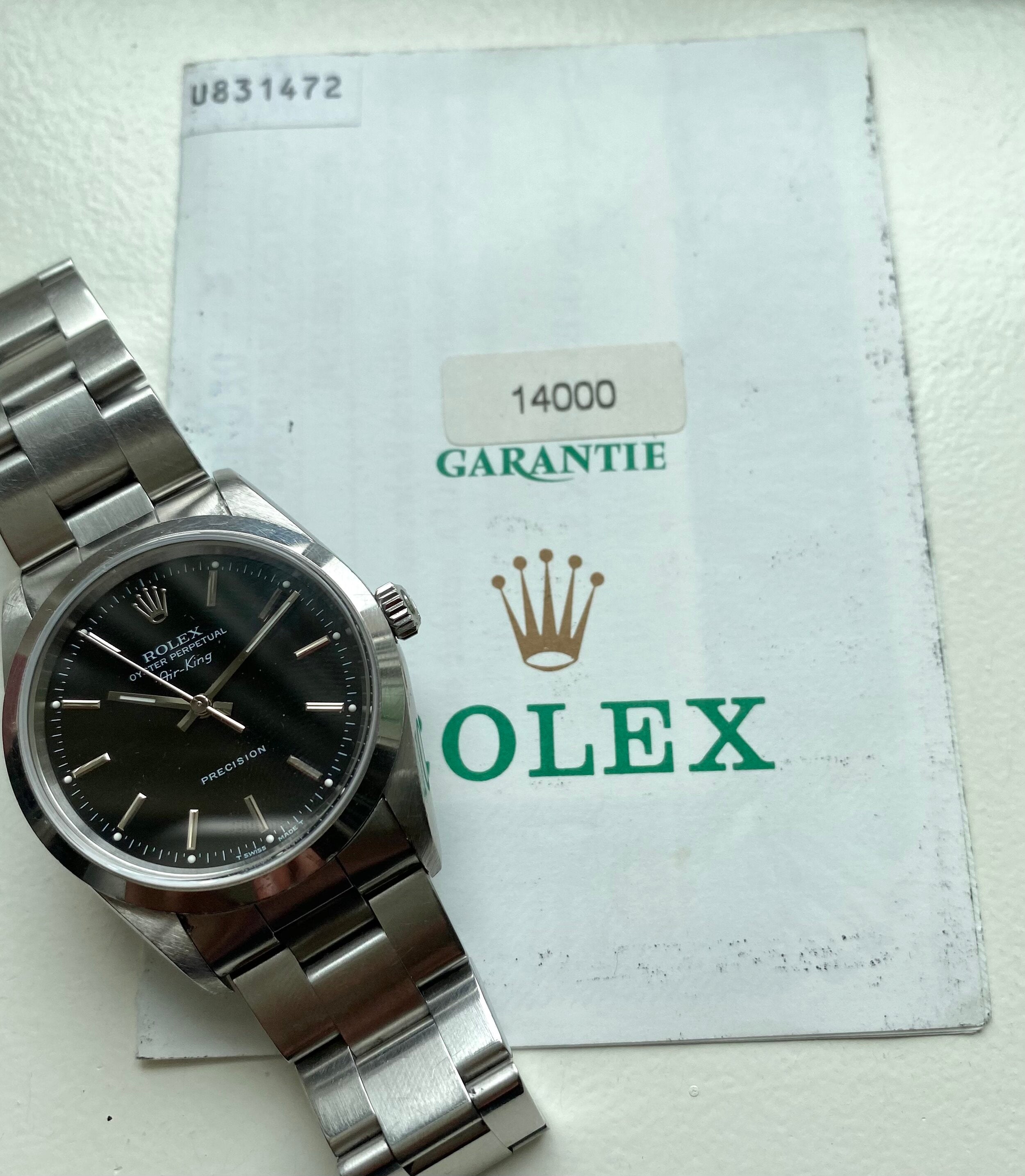 Rolex Air King ref. 14000 — with Papers