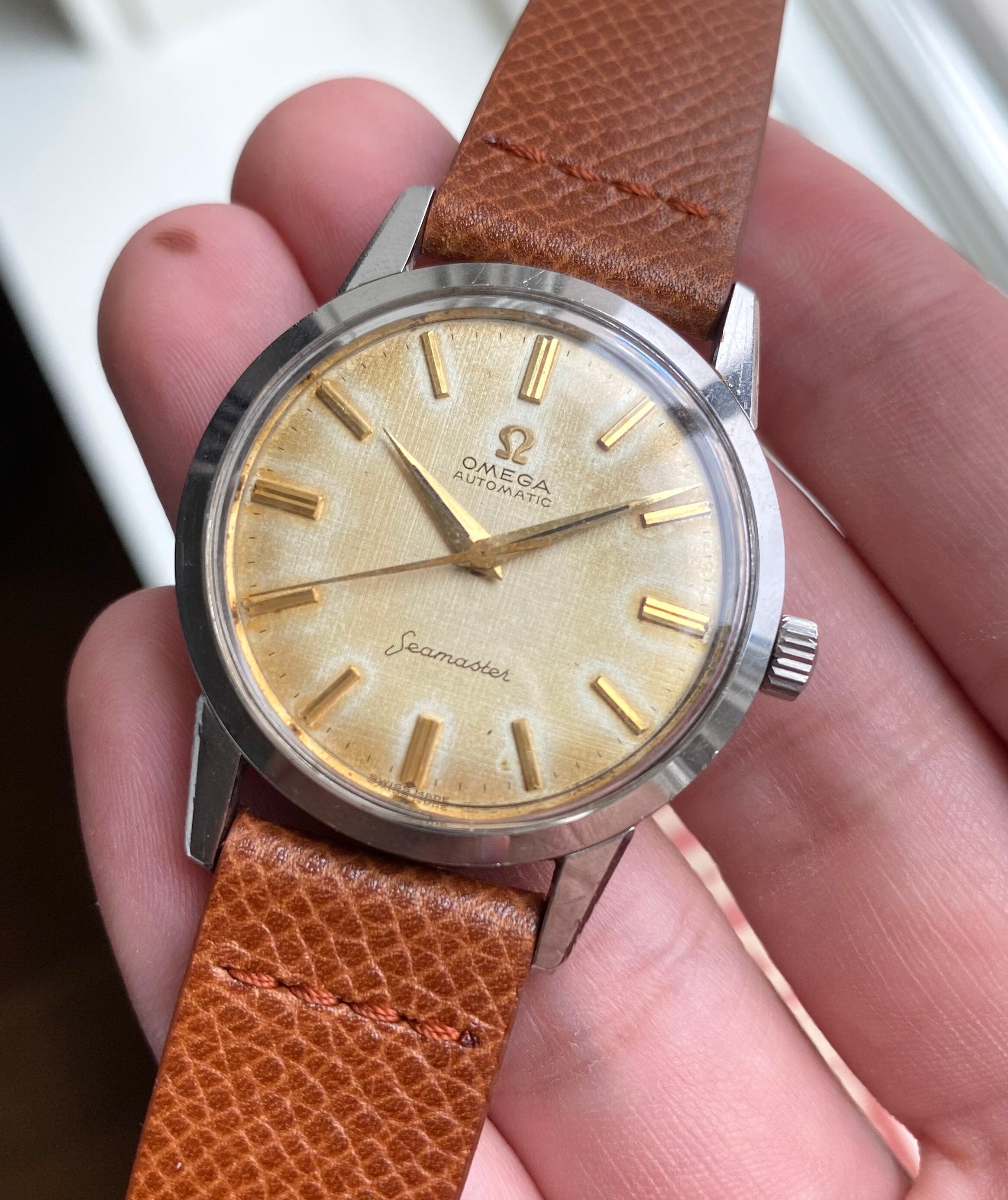 Omega Seamaster — Linen Patina Dial