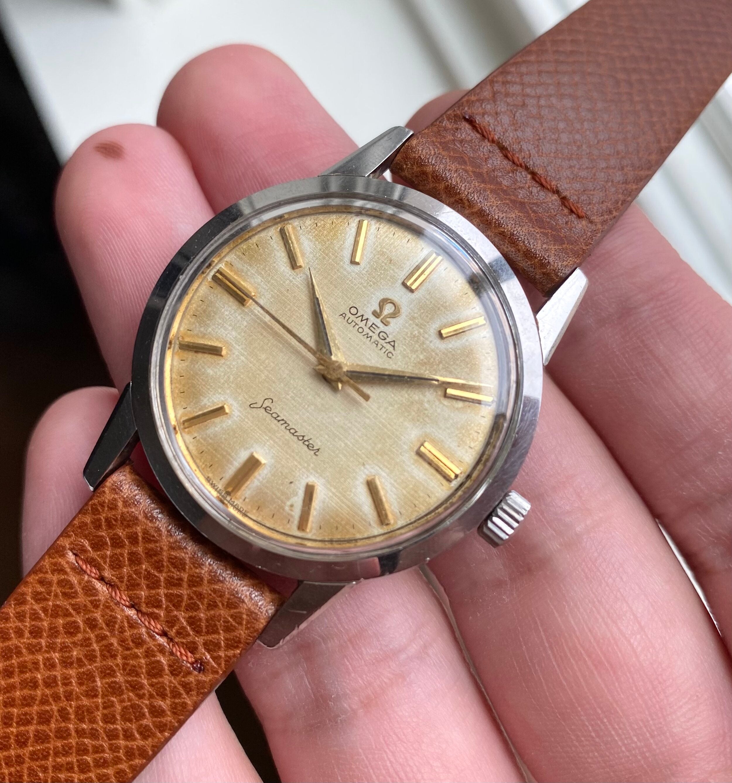 Omega Seamaster — Linen Patina Dial