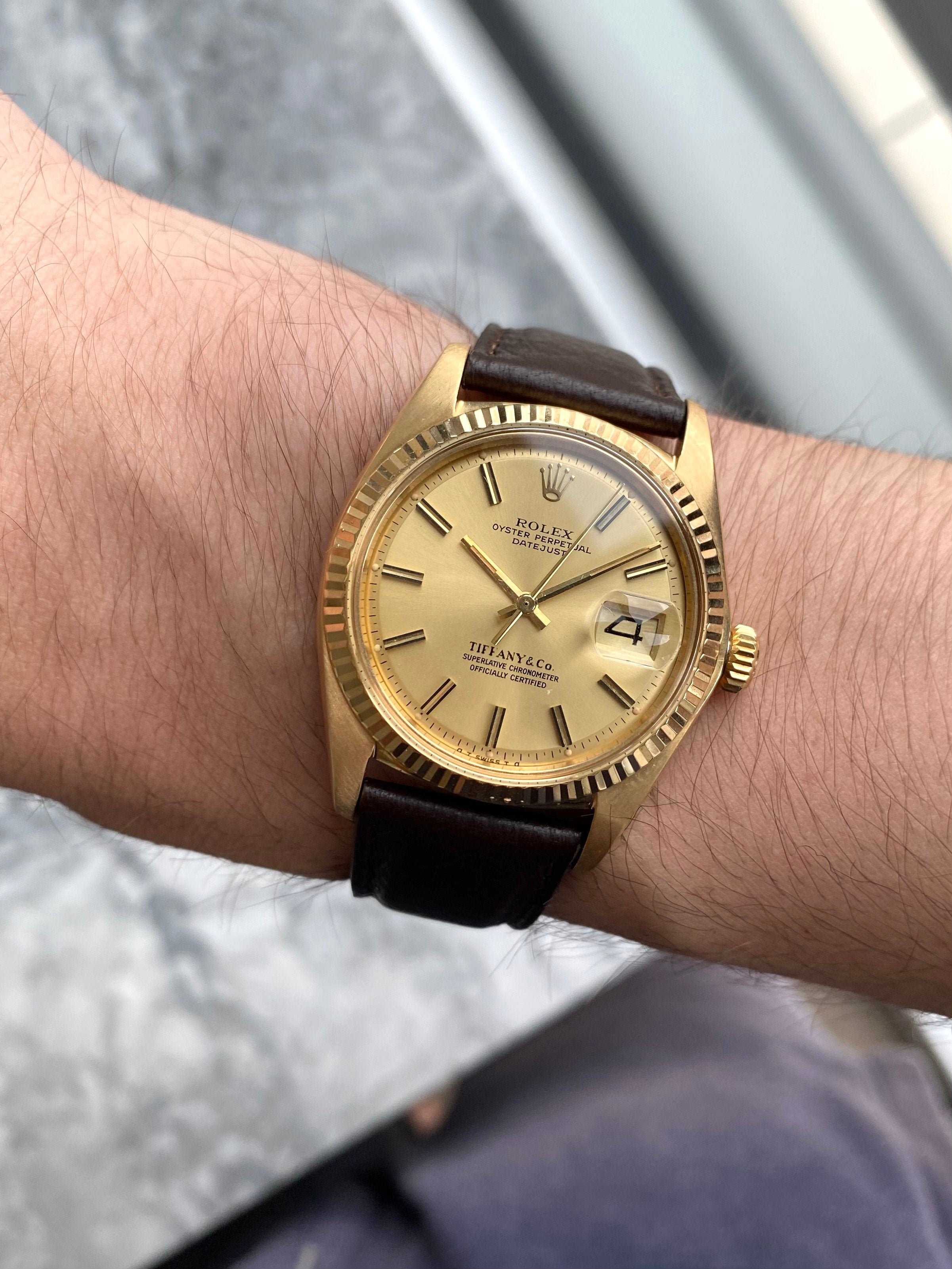 Rolex Datejust 1601 - Tiffany Stamp 18K Gold.