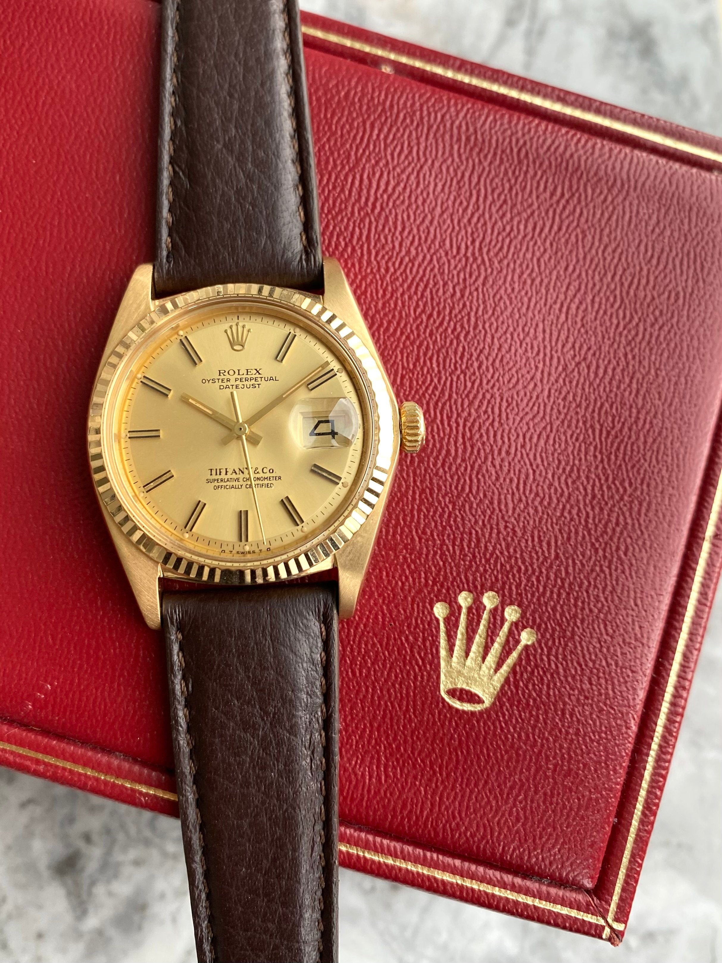 Rolex Datejust 1601 - Tiffany Stamp 18K Gold.