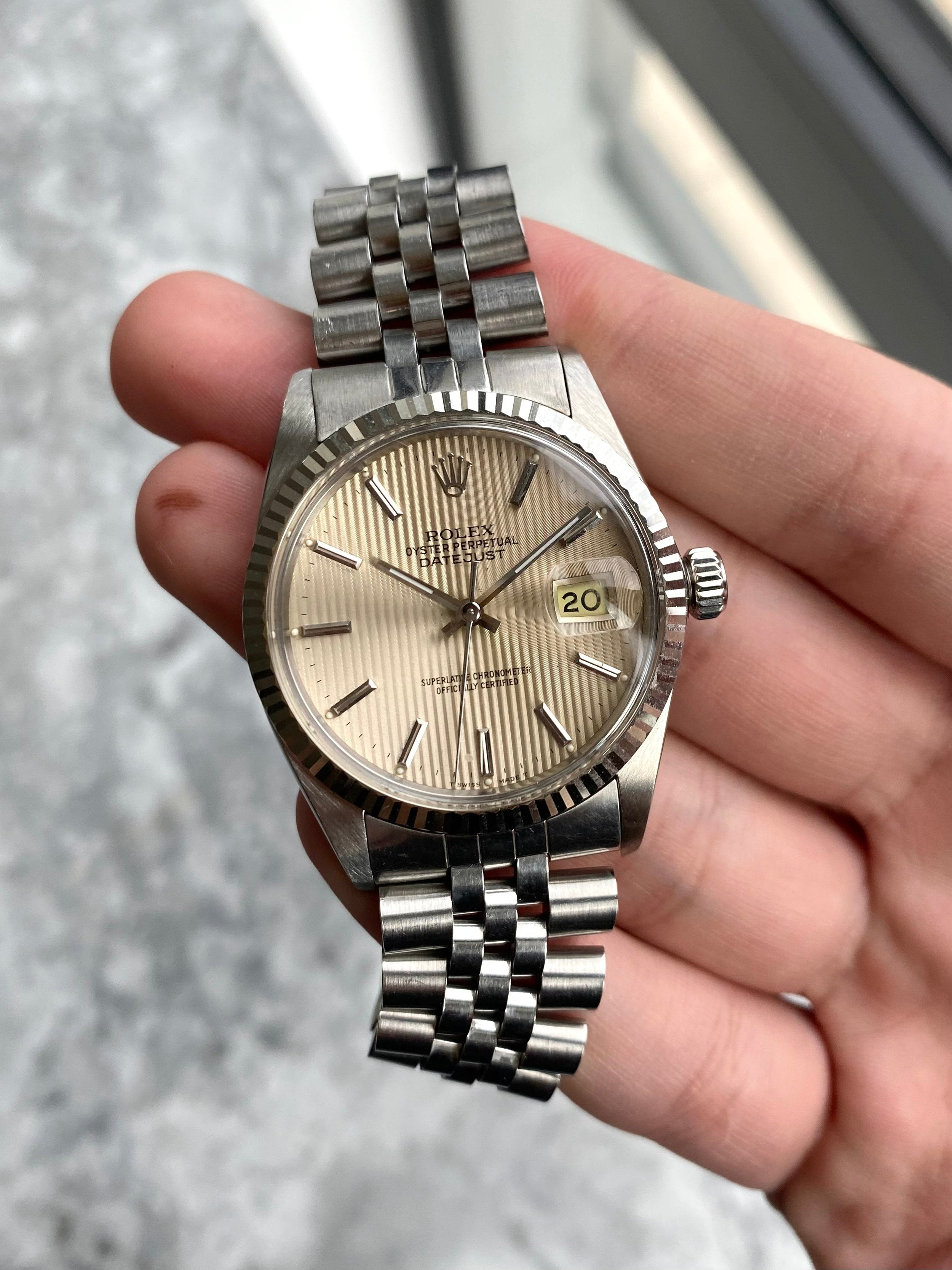 Rolex Datejust 16014 - Cream Tapestry.