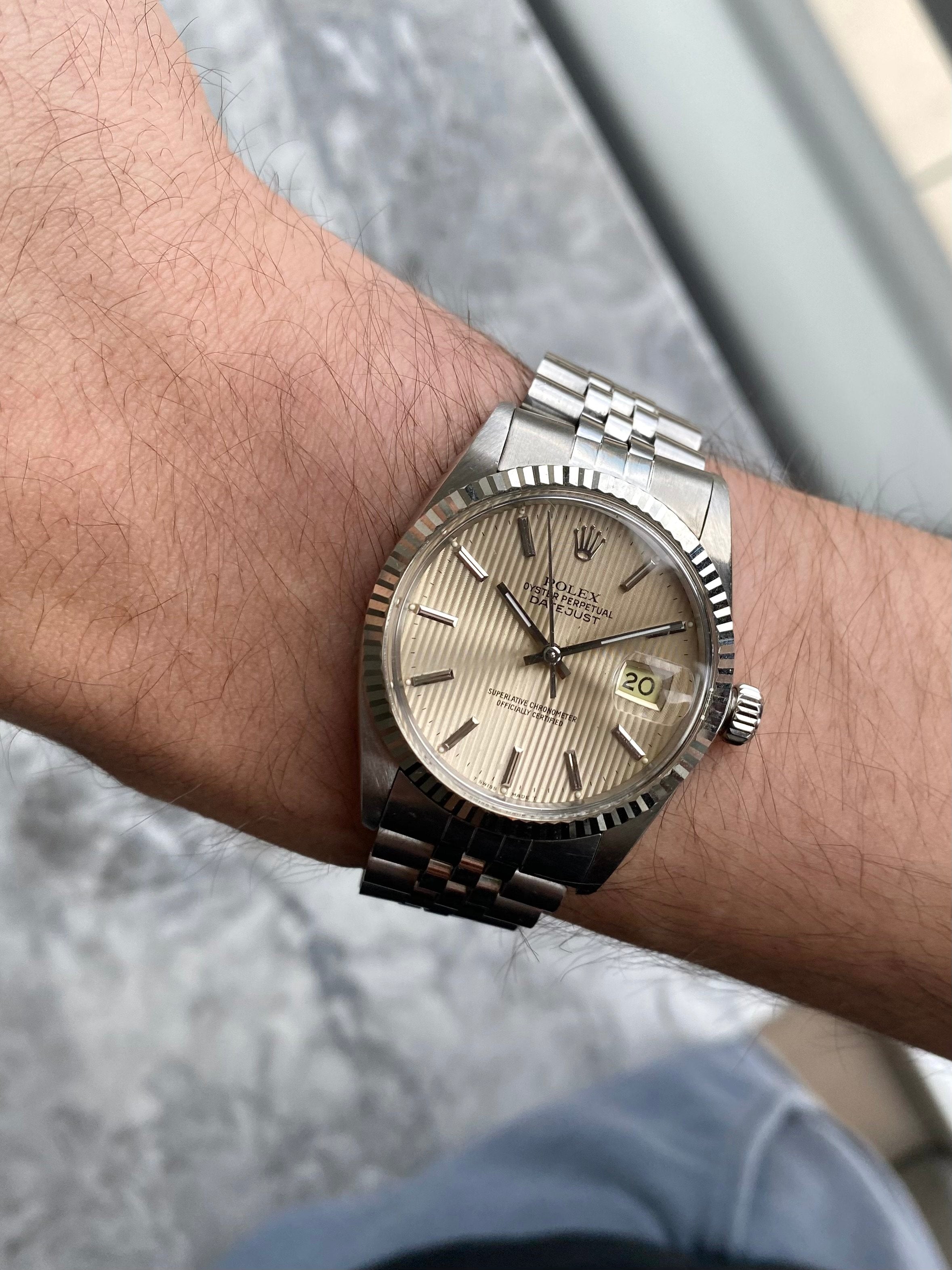 Rolex Datejust 16014 - Cream Tapestry.