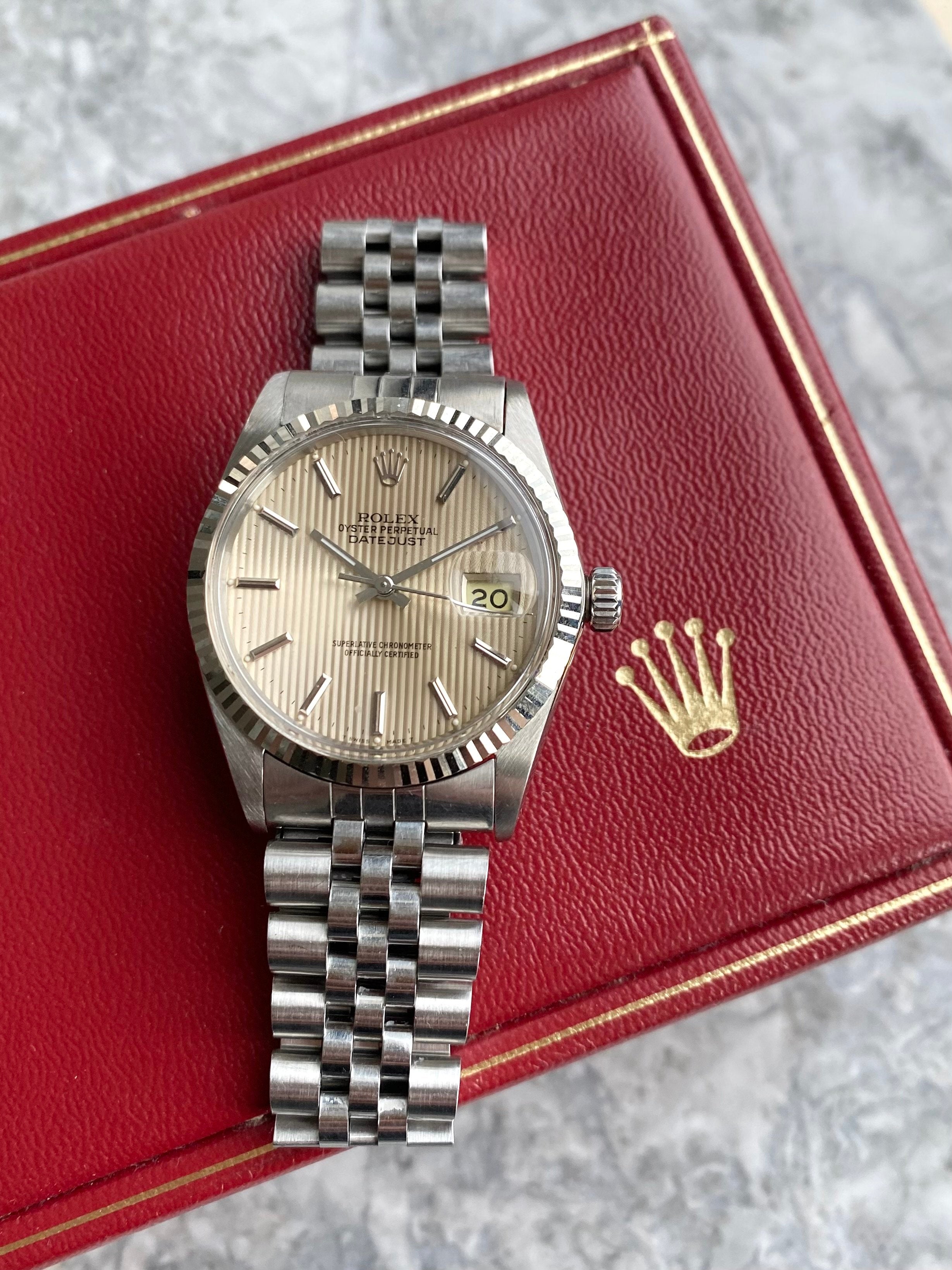 Rolex Datejust 16014 - Cream Tapestry.