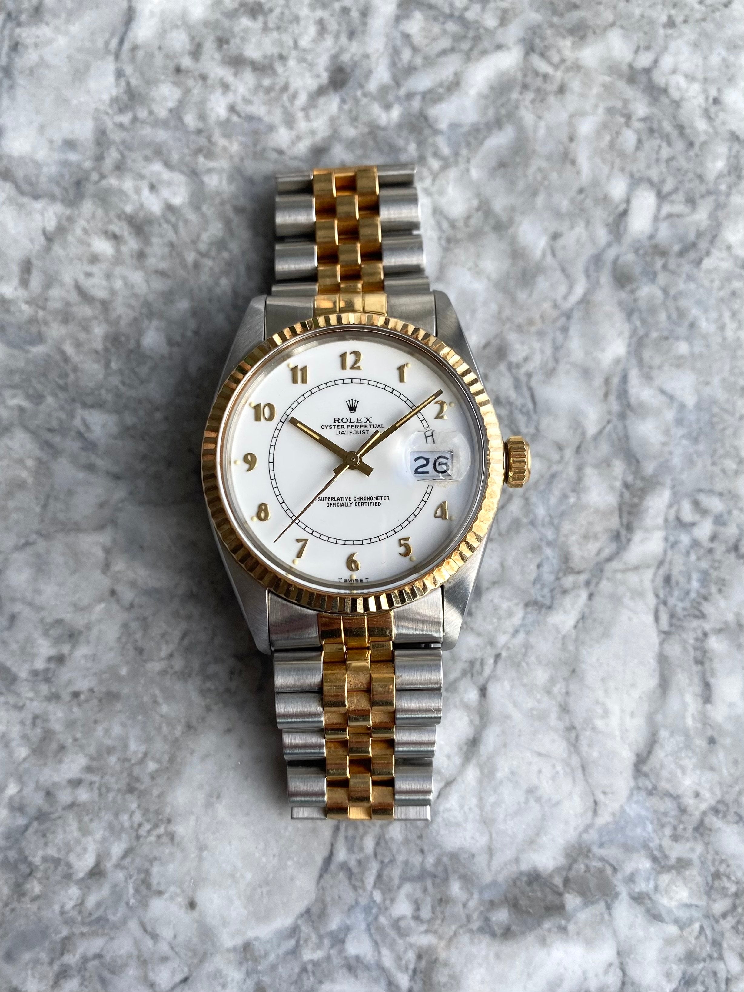 Rolex Datejust 16013 - White Boiler Gage Dial.