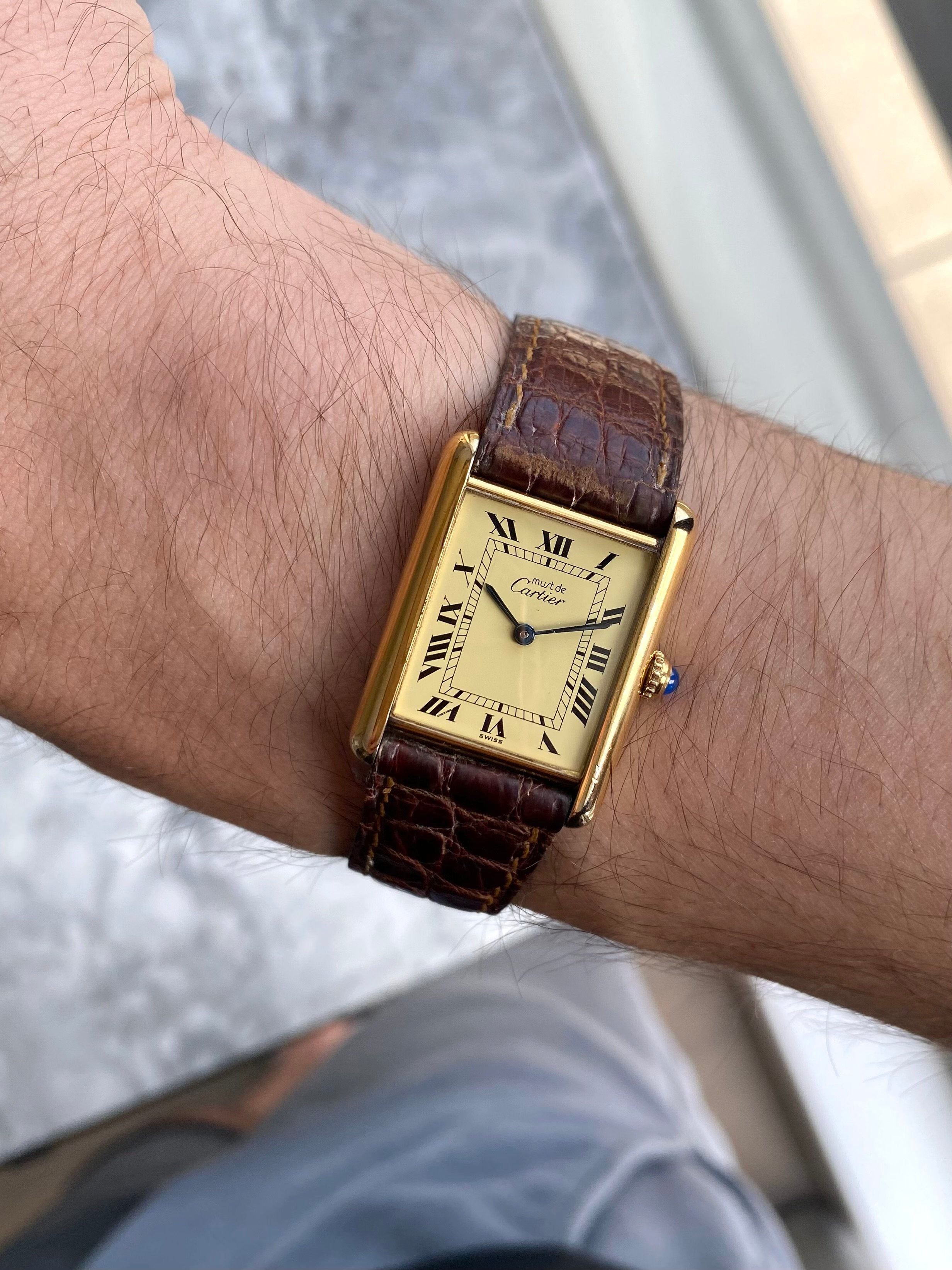 Must de Cartier Tank - Lemon Roman Numerals.