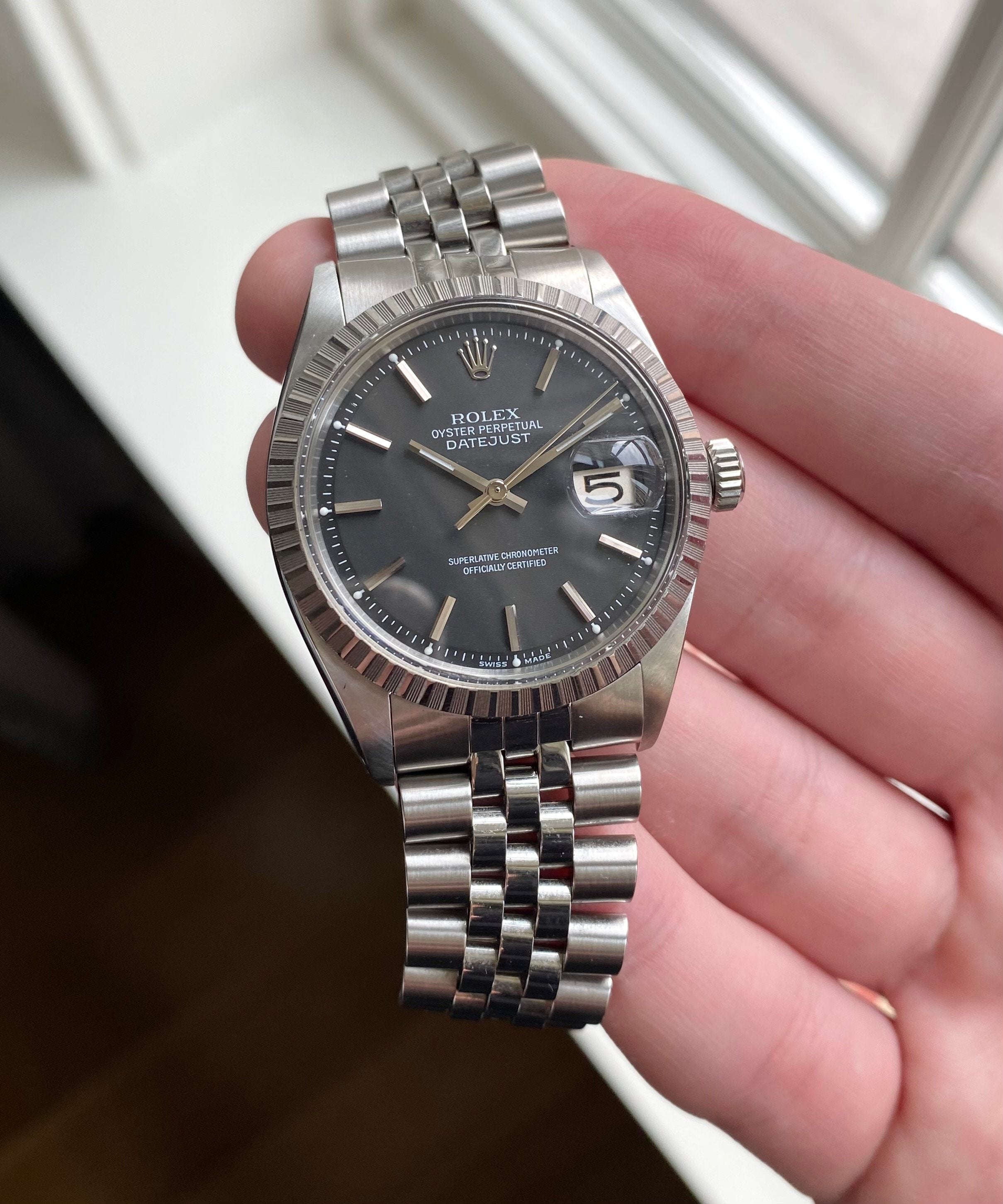 Rolex Datejust ref. 1603 — Matte Black Dial