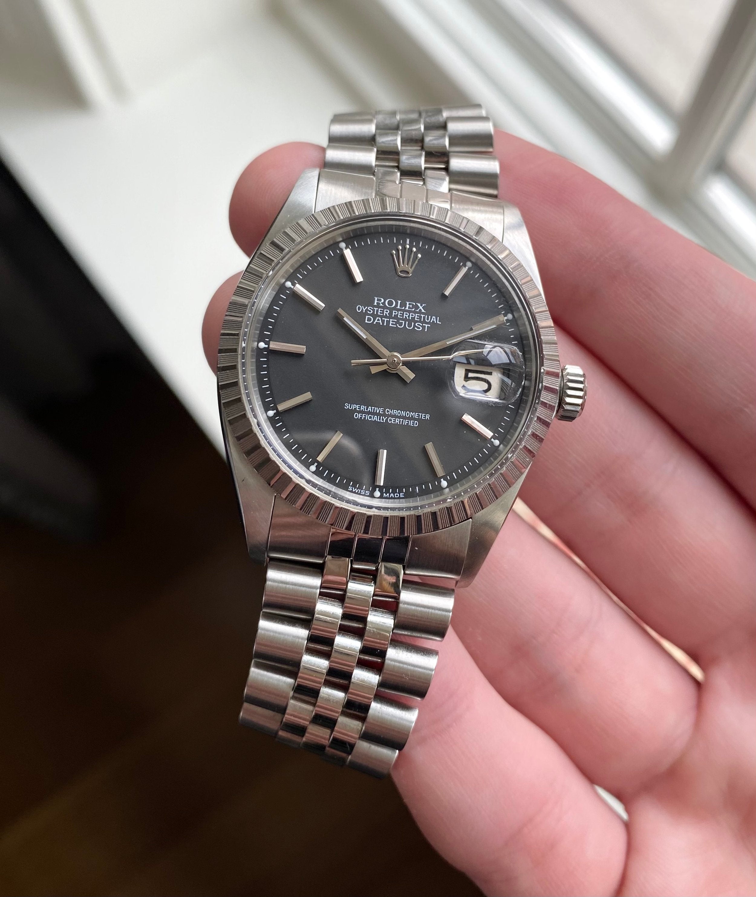 Rolex Datejust ref. 1603 — Matte Black Dial