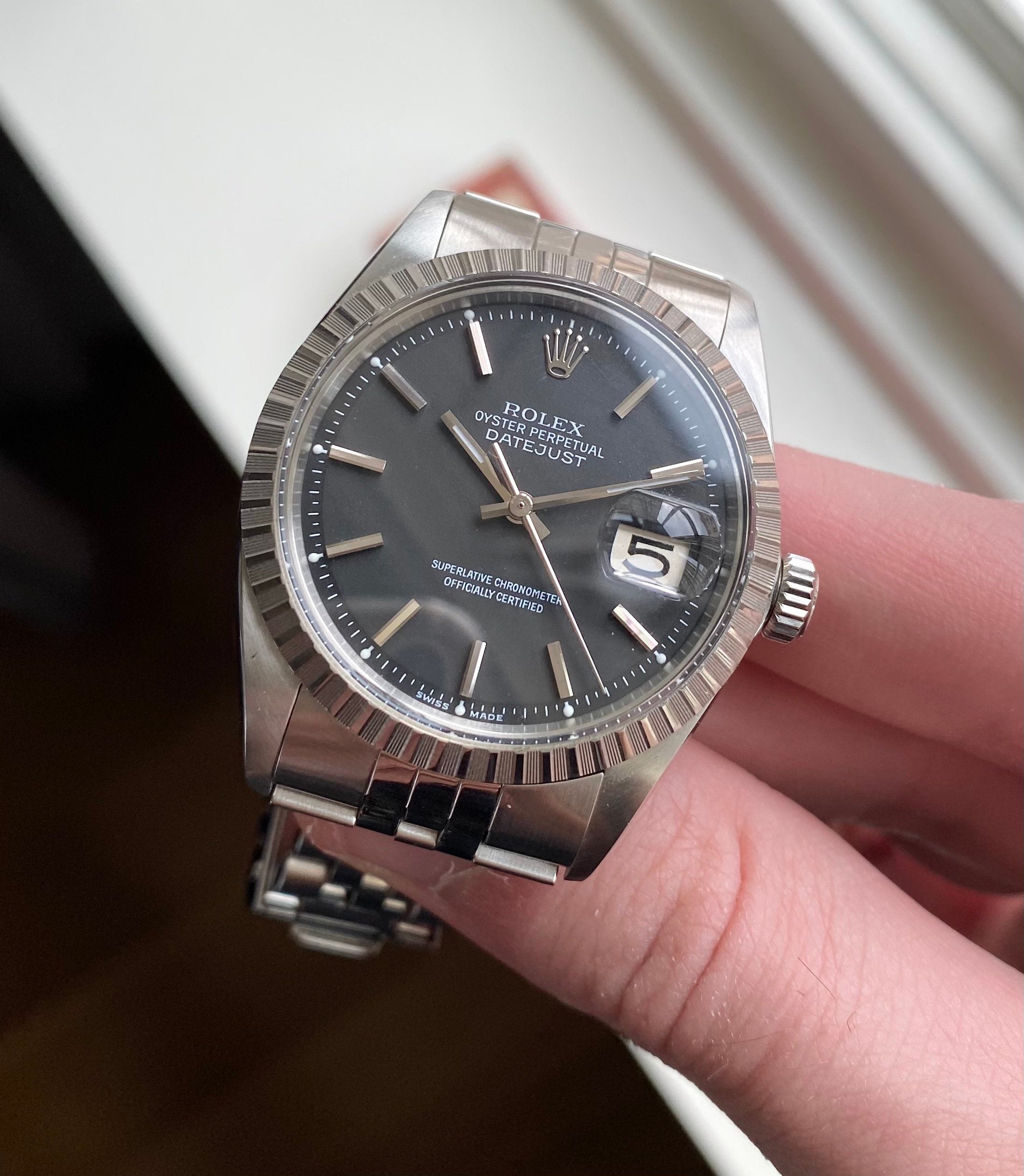 Rolex Datejust ref. 1603 — Matte Black Dial