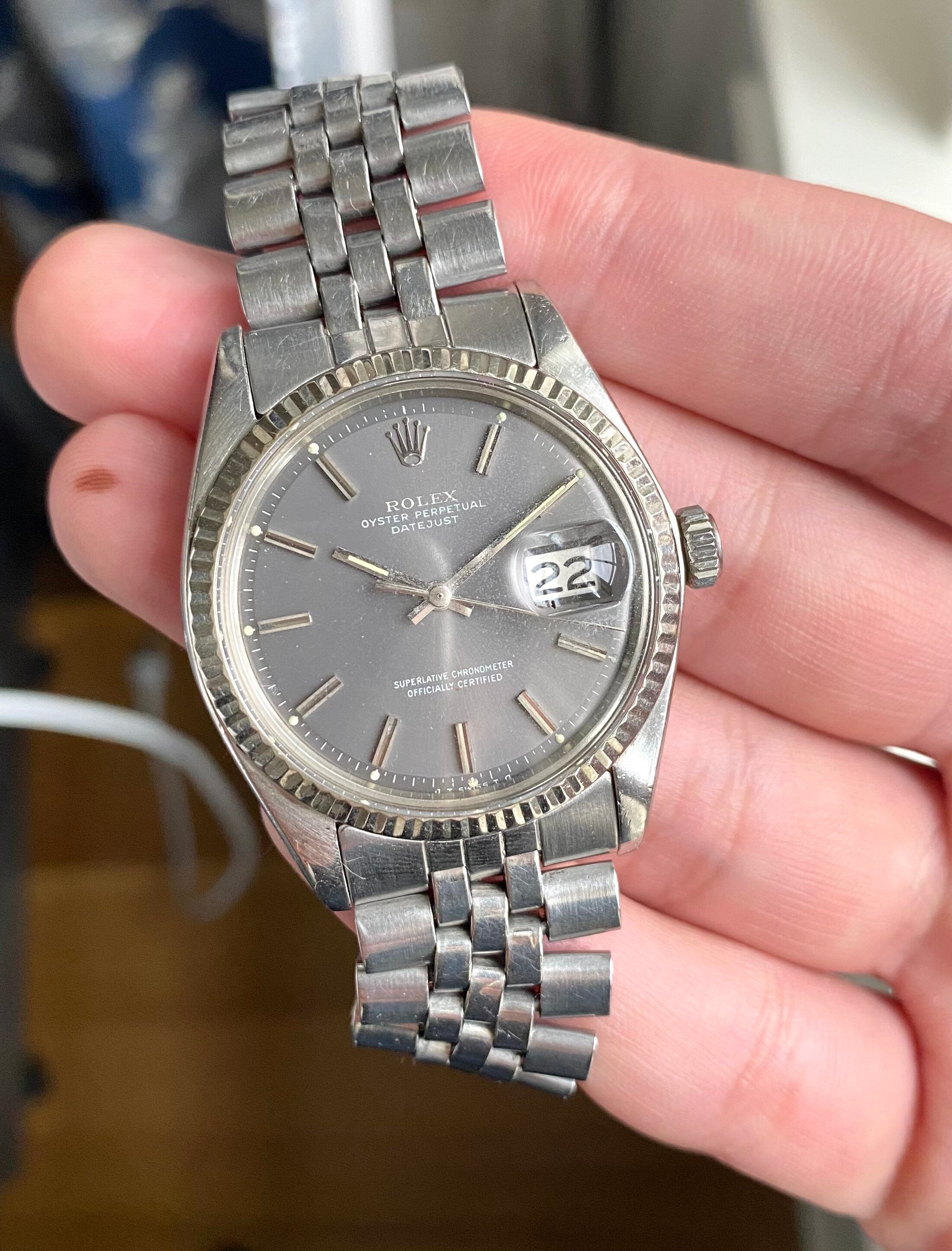 Rolex Datejust ref. 1601 — Grey Sunburst