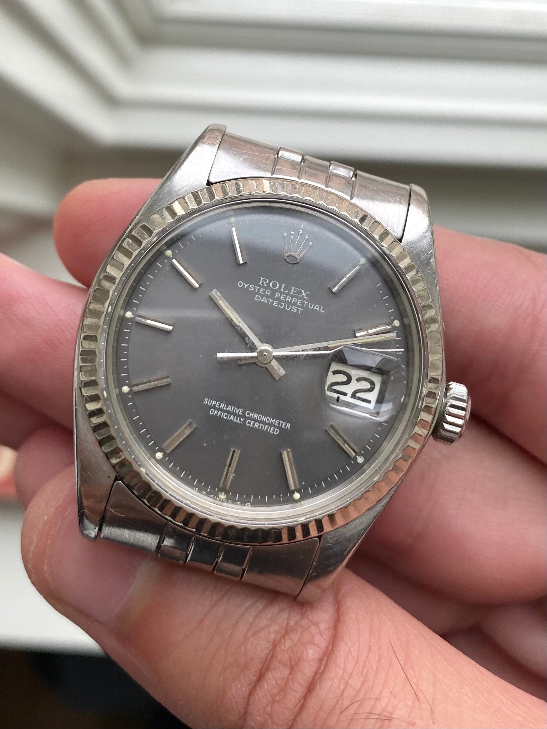 Rolex Datejust ref. 1601 — Grey Sunburst