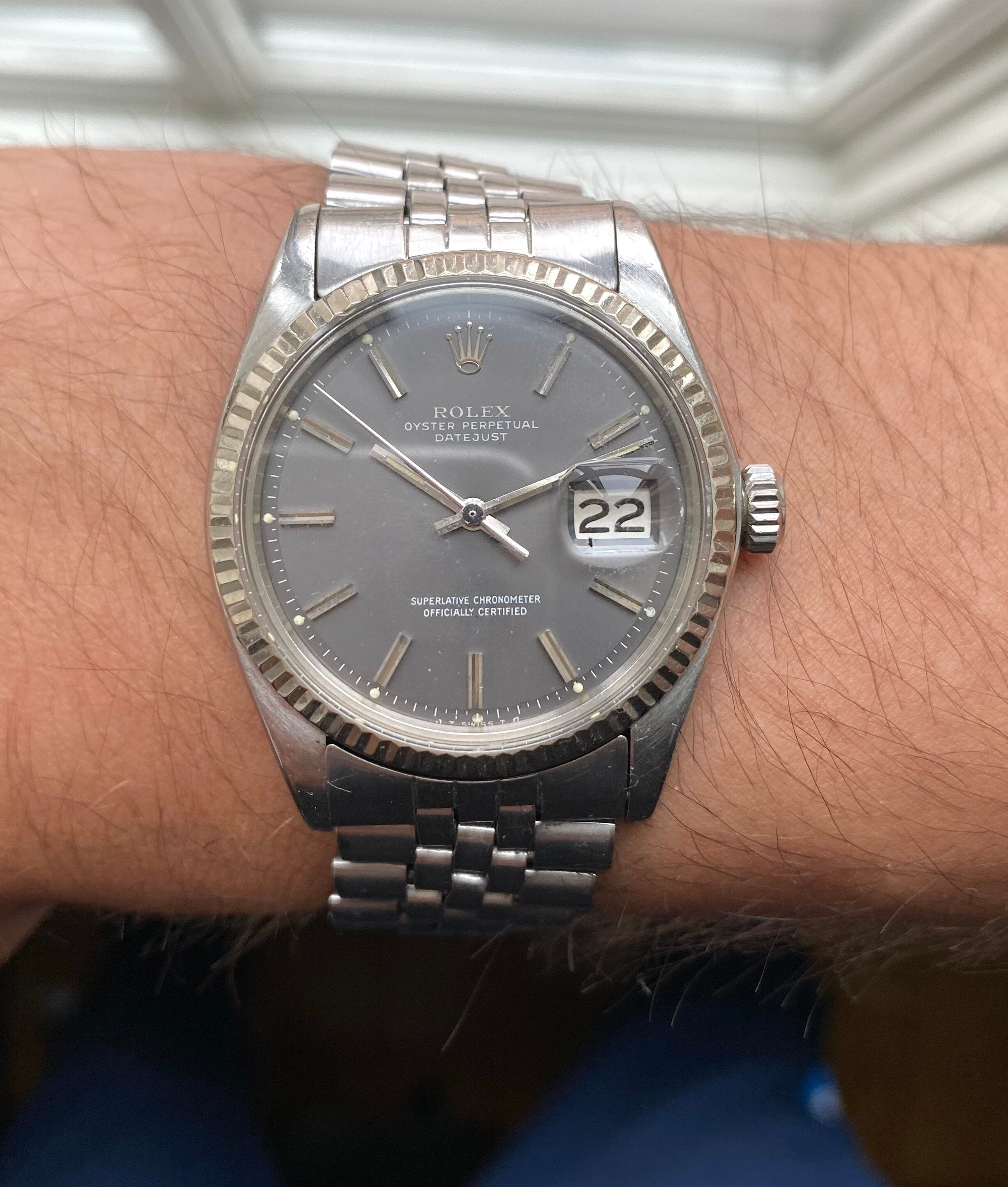 Rolex Datejust ref. 1601 — Grey Sunburst