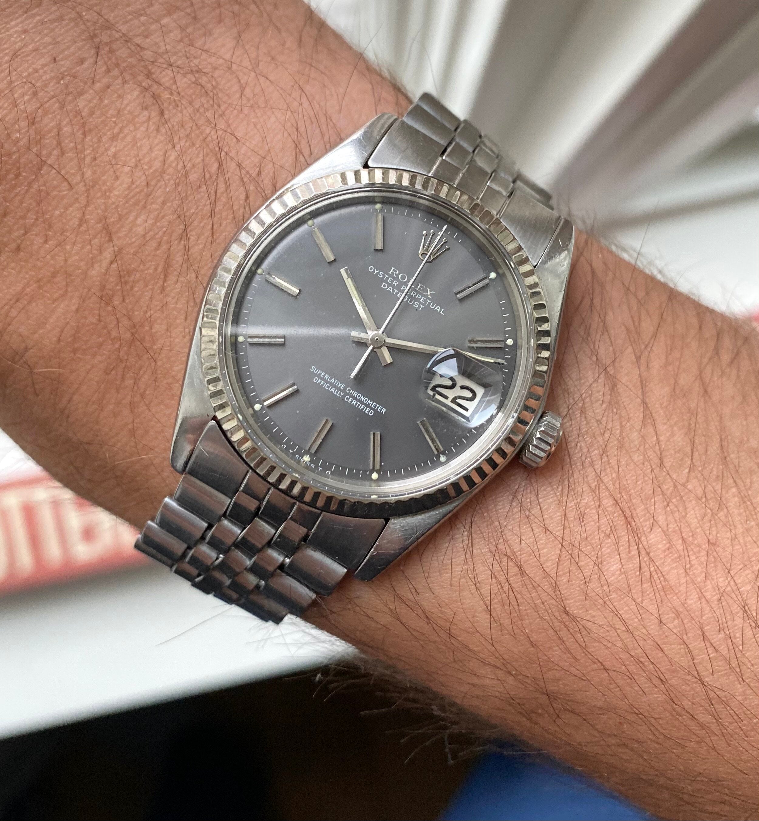 Rolex Datejust ref. 1601 — Grey Sunburst