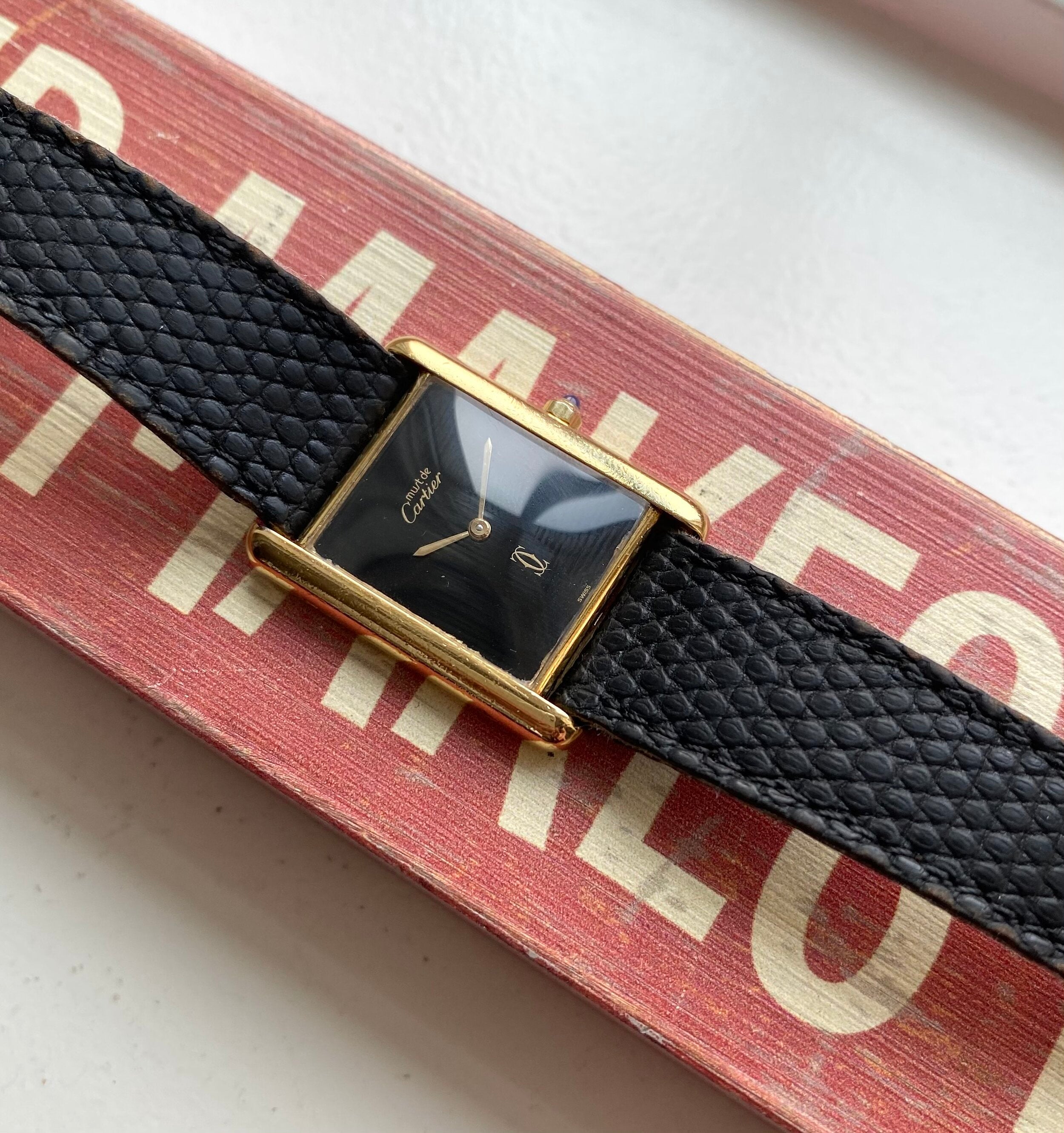 Cartier Tank — Black Laquer Dial