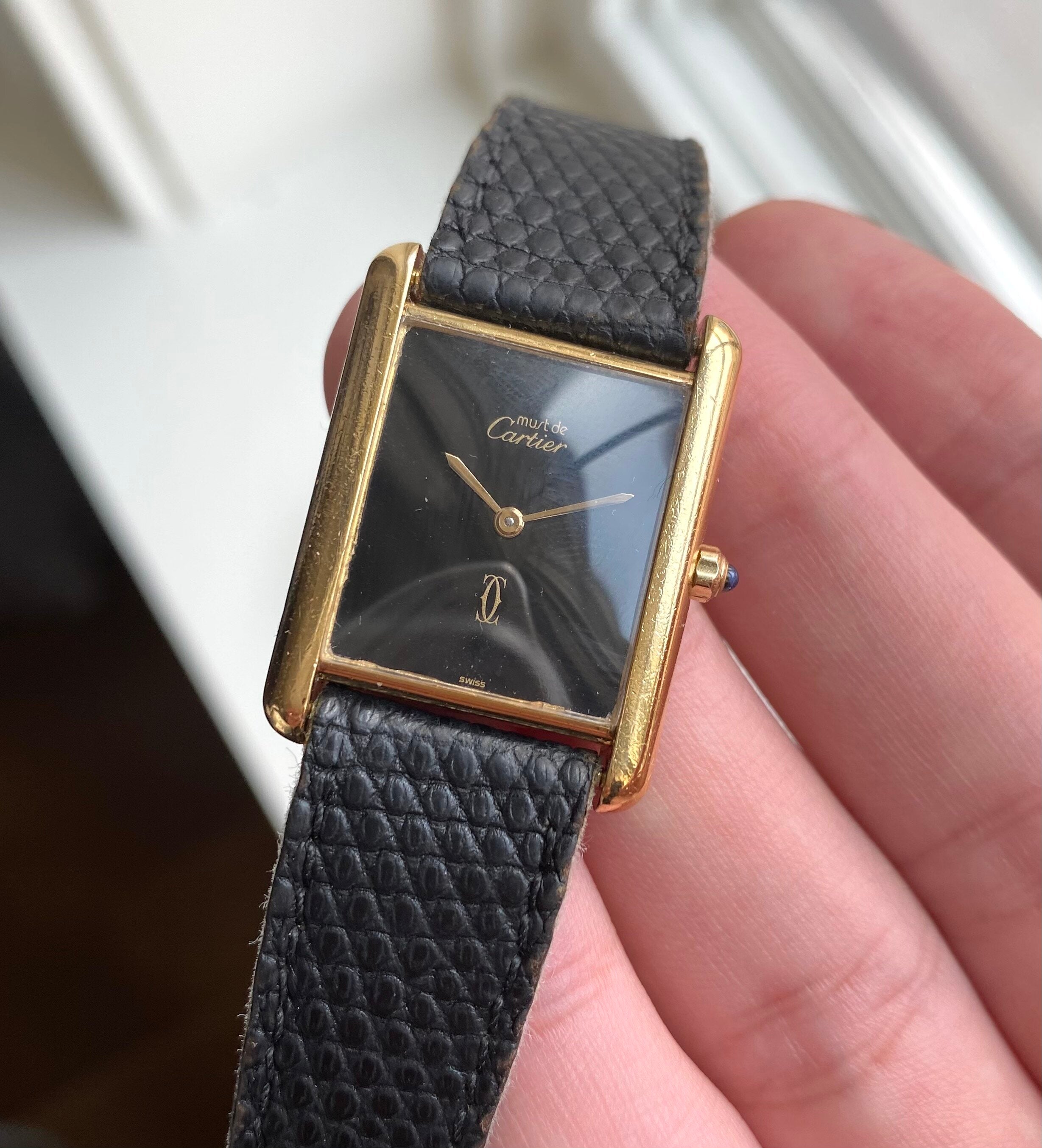 Cartier Tank — Black Laquer Dial