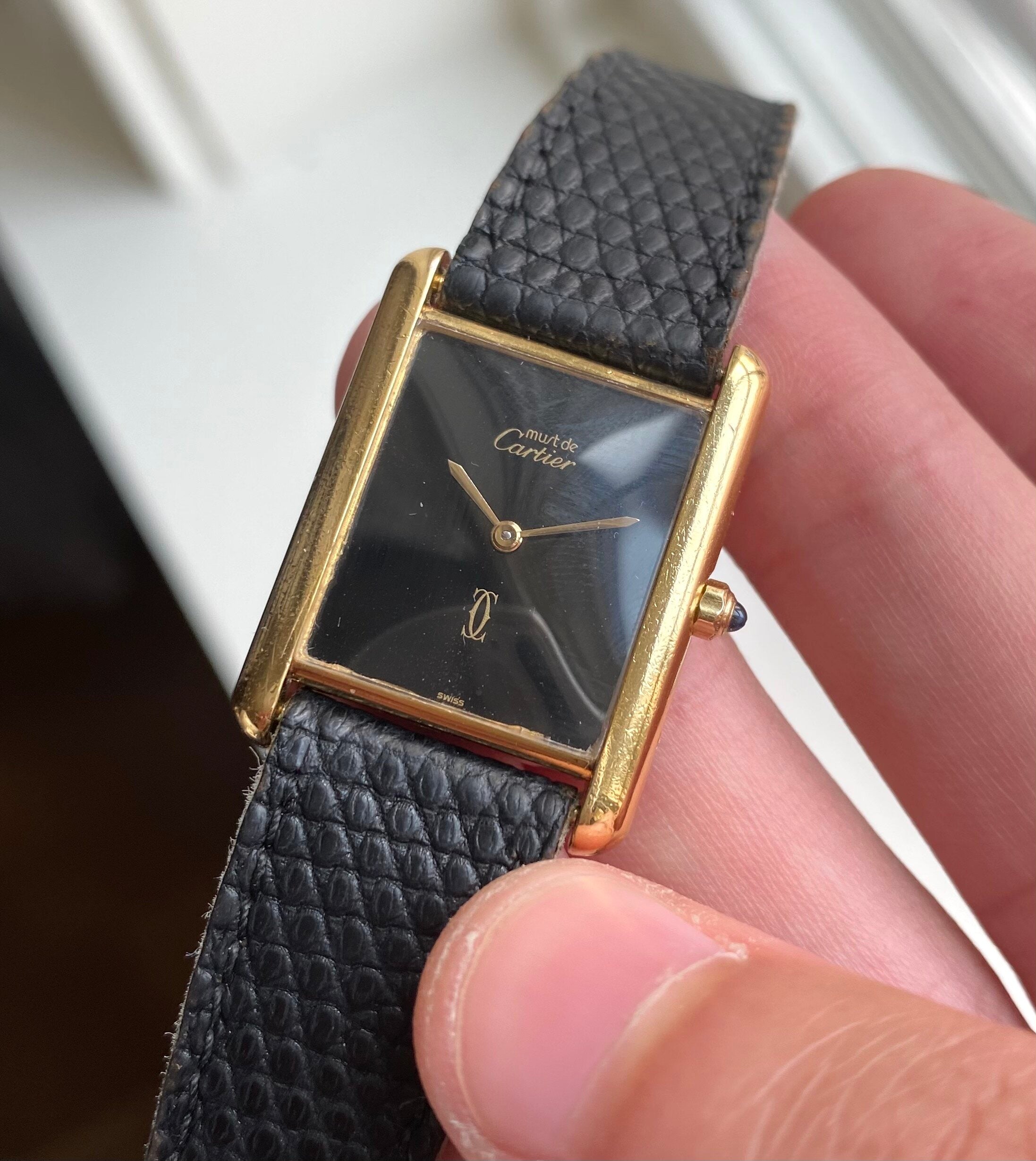 Cartier Tank — Black Laquer Dial