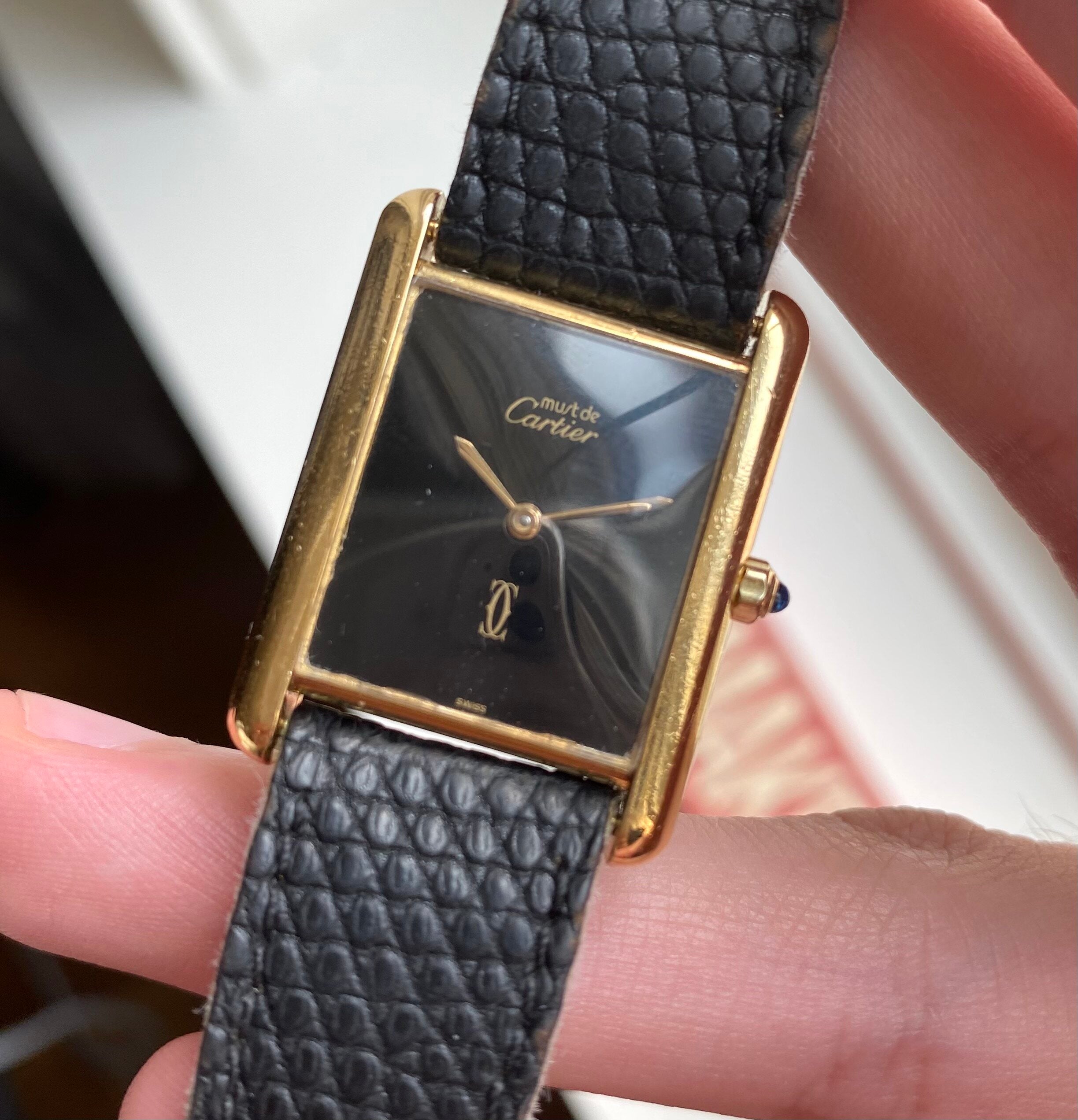 Cartier Tank — Black Laquer Dial