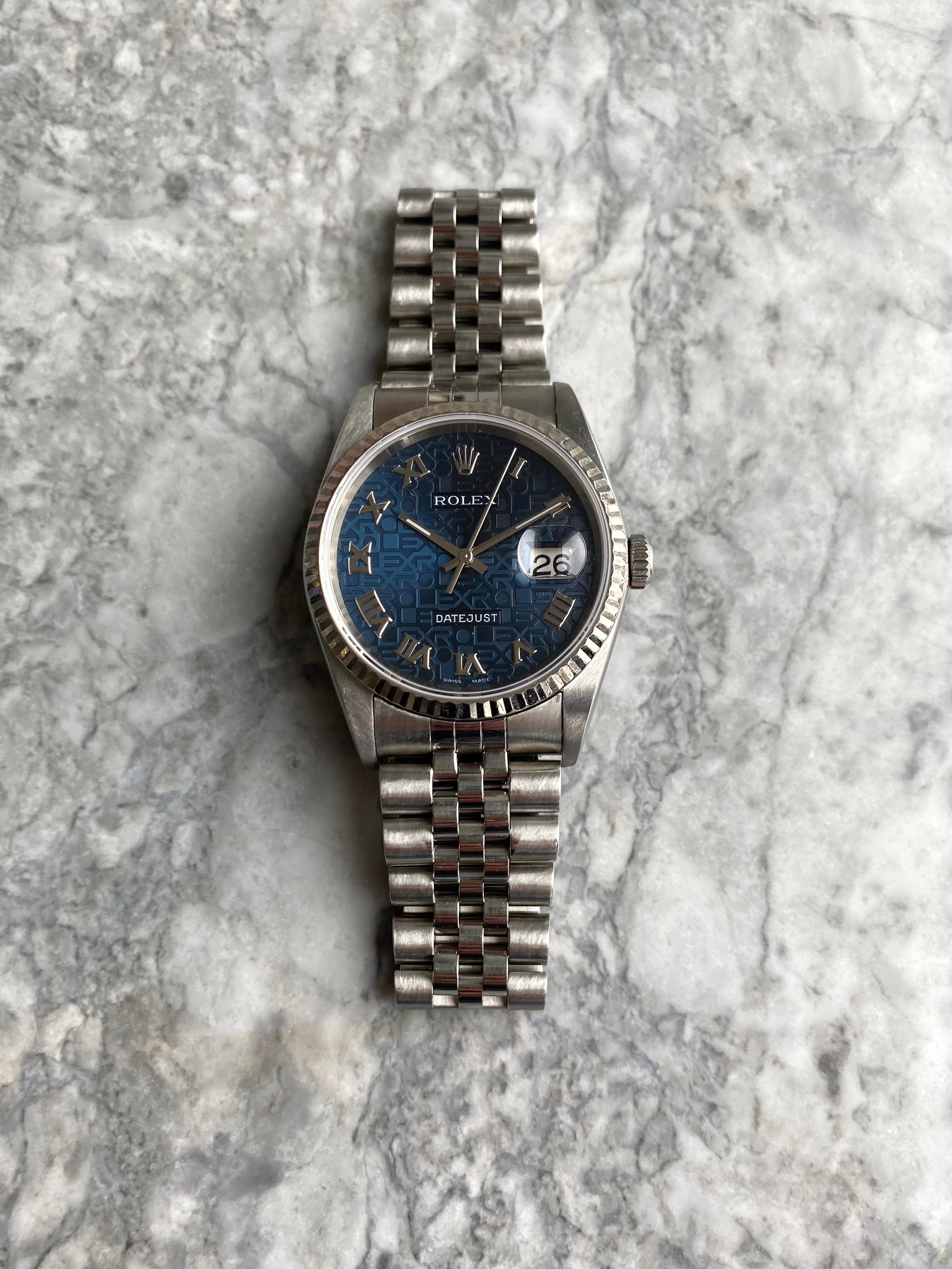 Rolex Datejust 16234 - Blue Anniversary Dial.