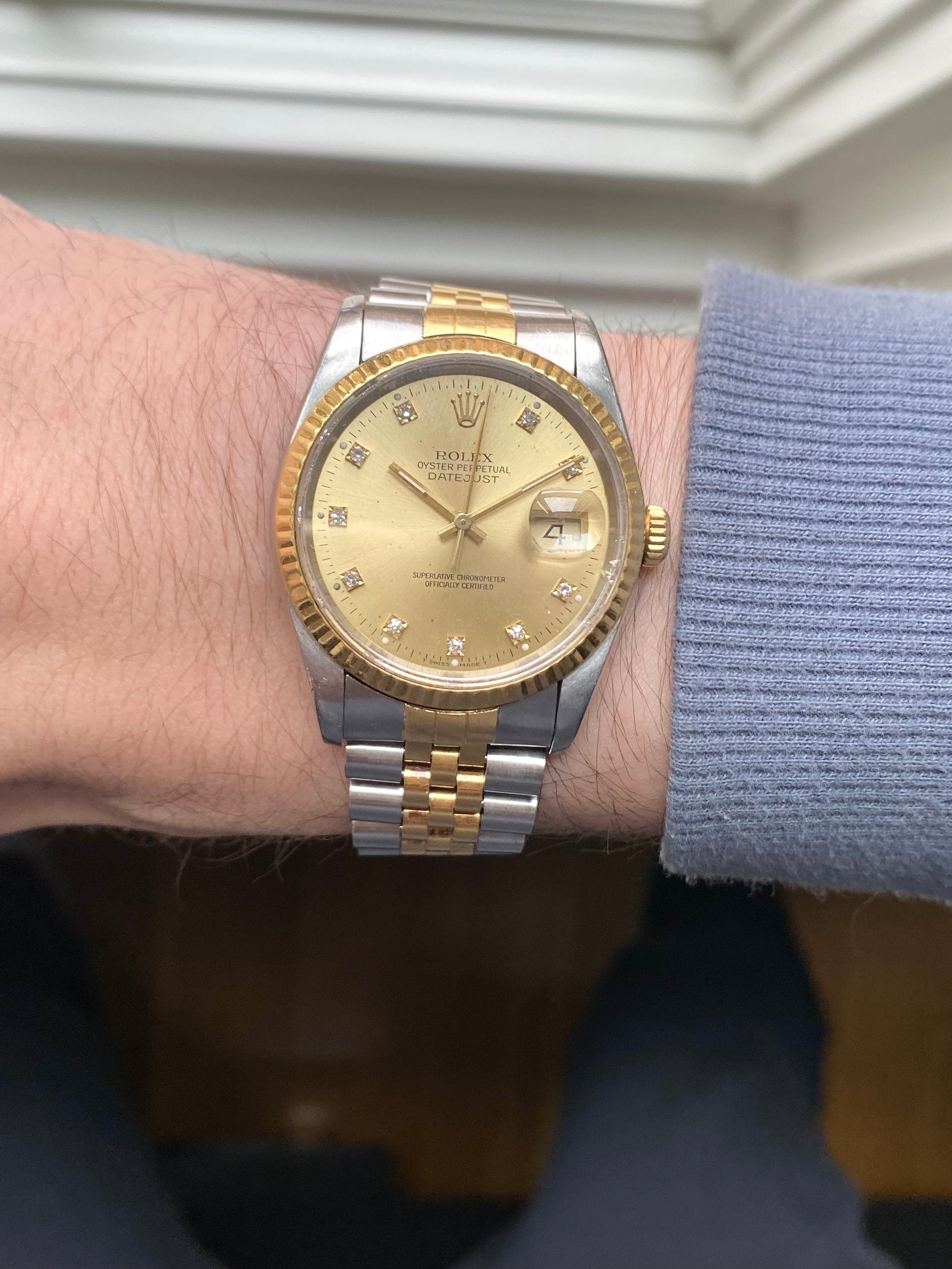 Rolex Datejust 16233G - Factory Diamond Dial