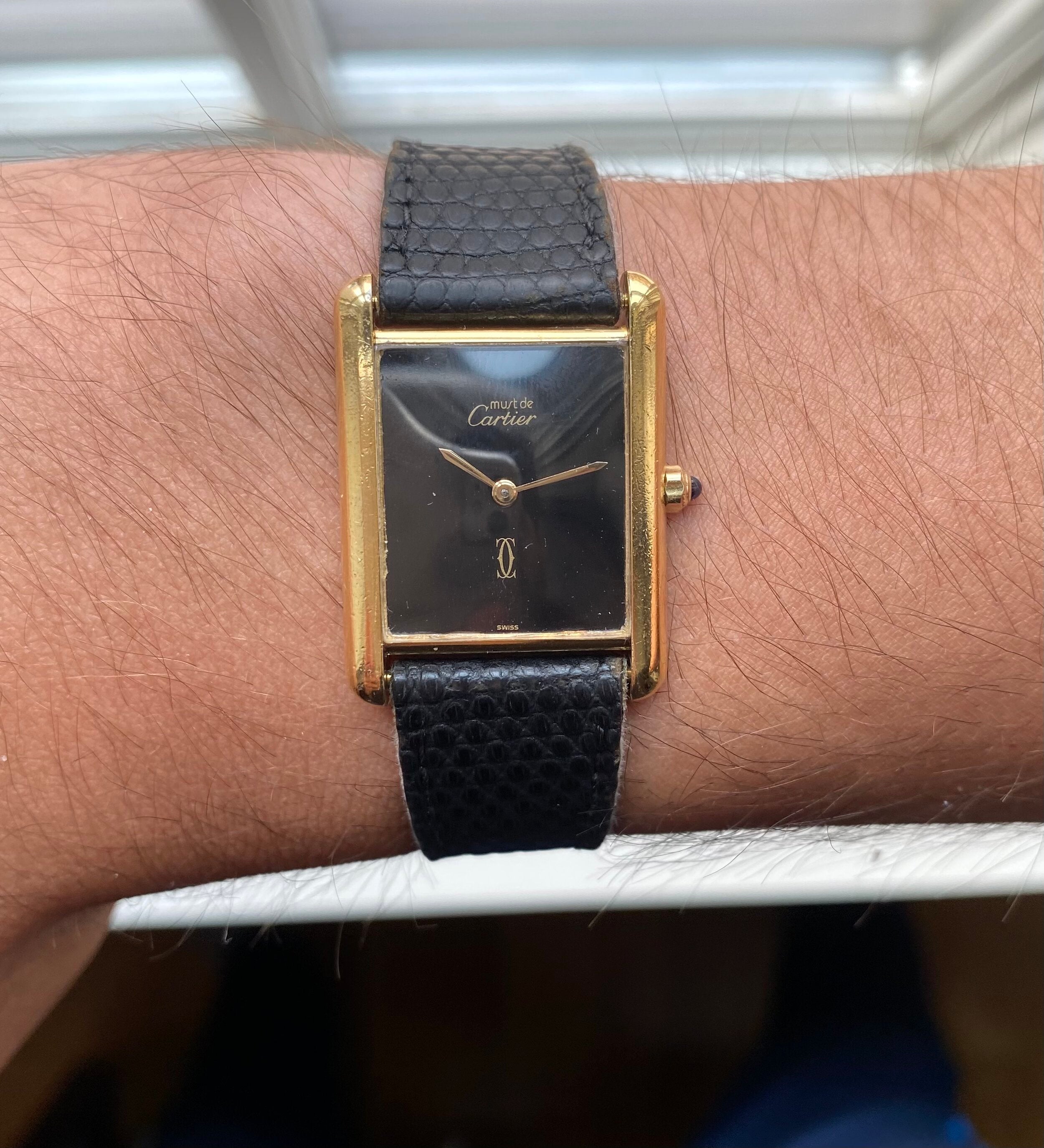 Cartier Tank — Black Laquer Dial