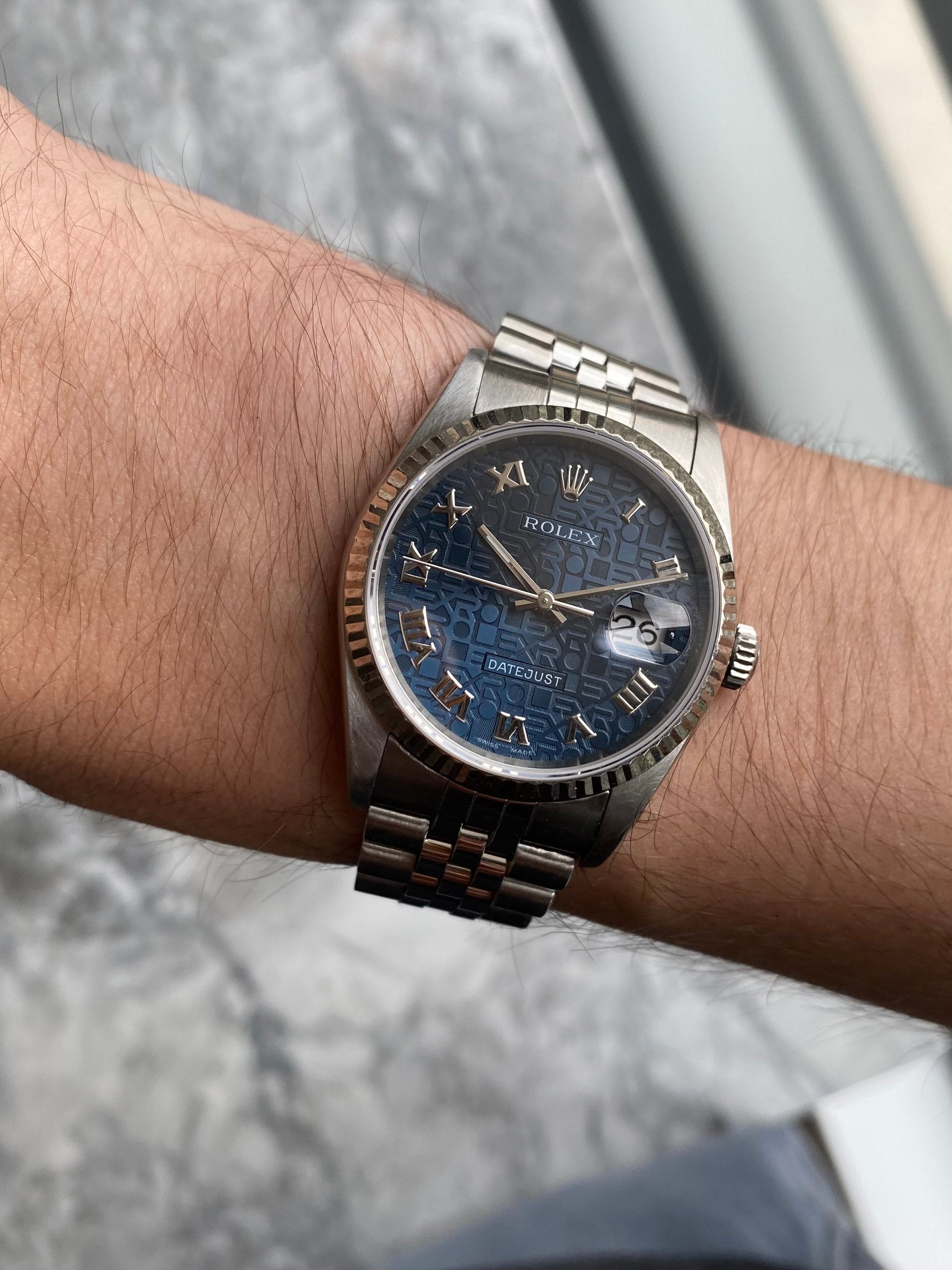 Rolex Datejust 16234 - Blue Anniversary Dial.