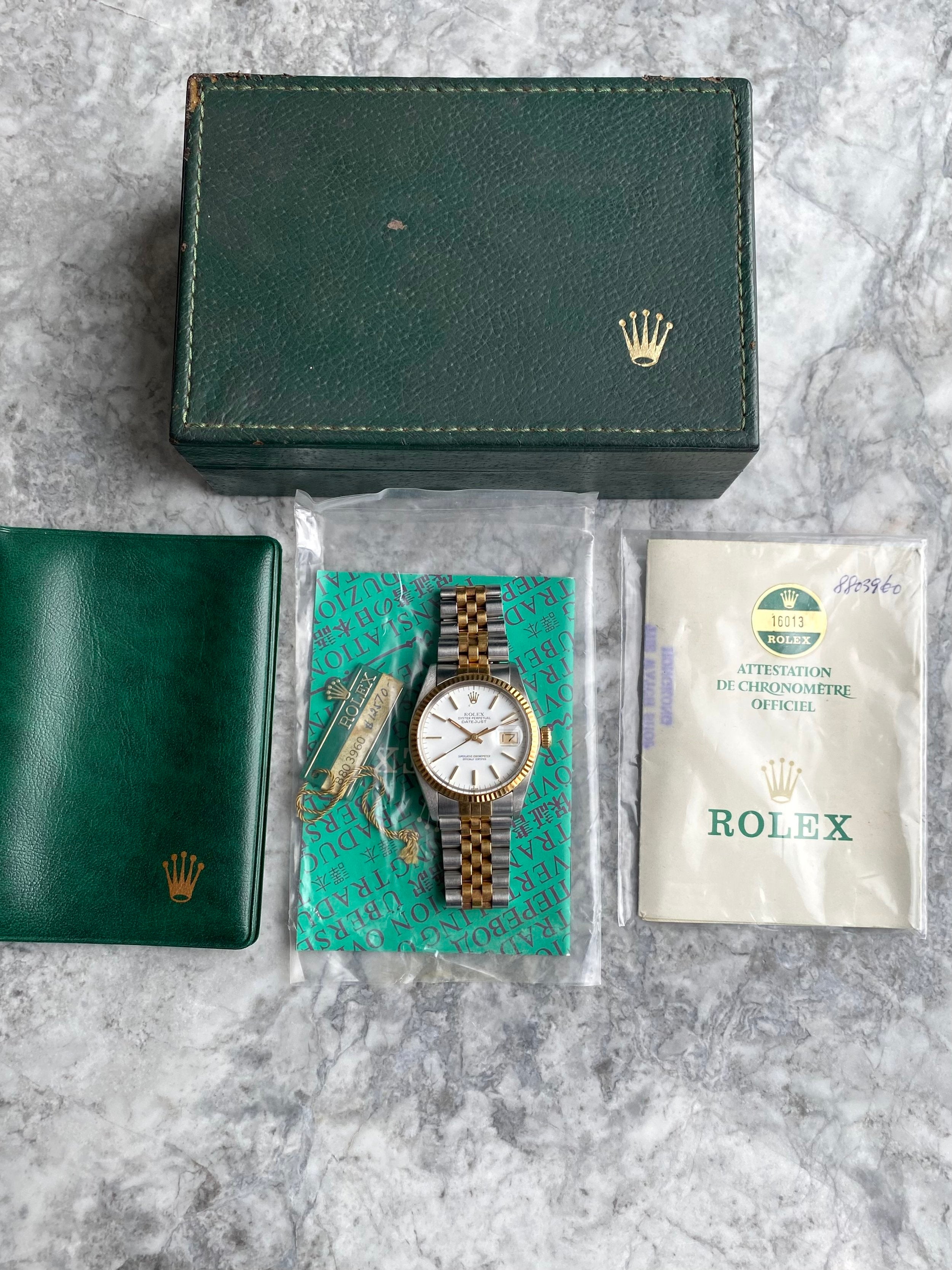 Rolex Datejust 16013 Matte White - Box and Papers.