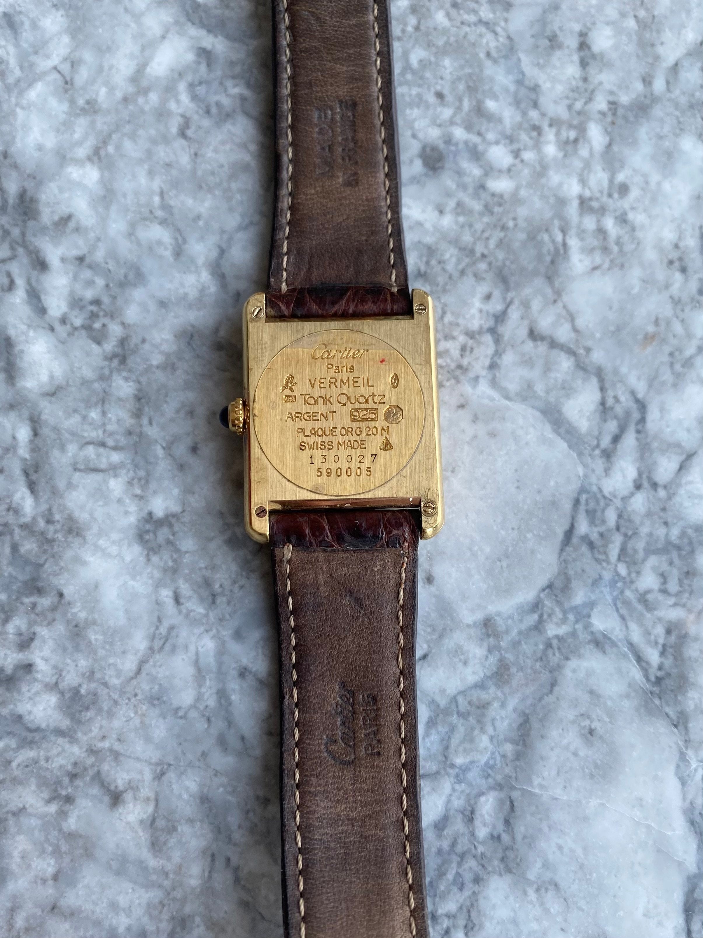 must de Cartier Tank - Cream Roman numerals.