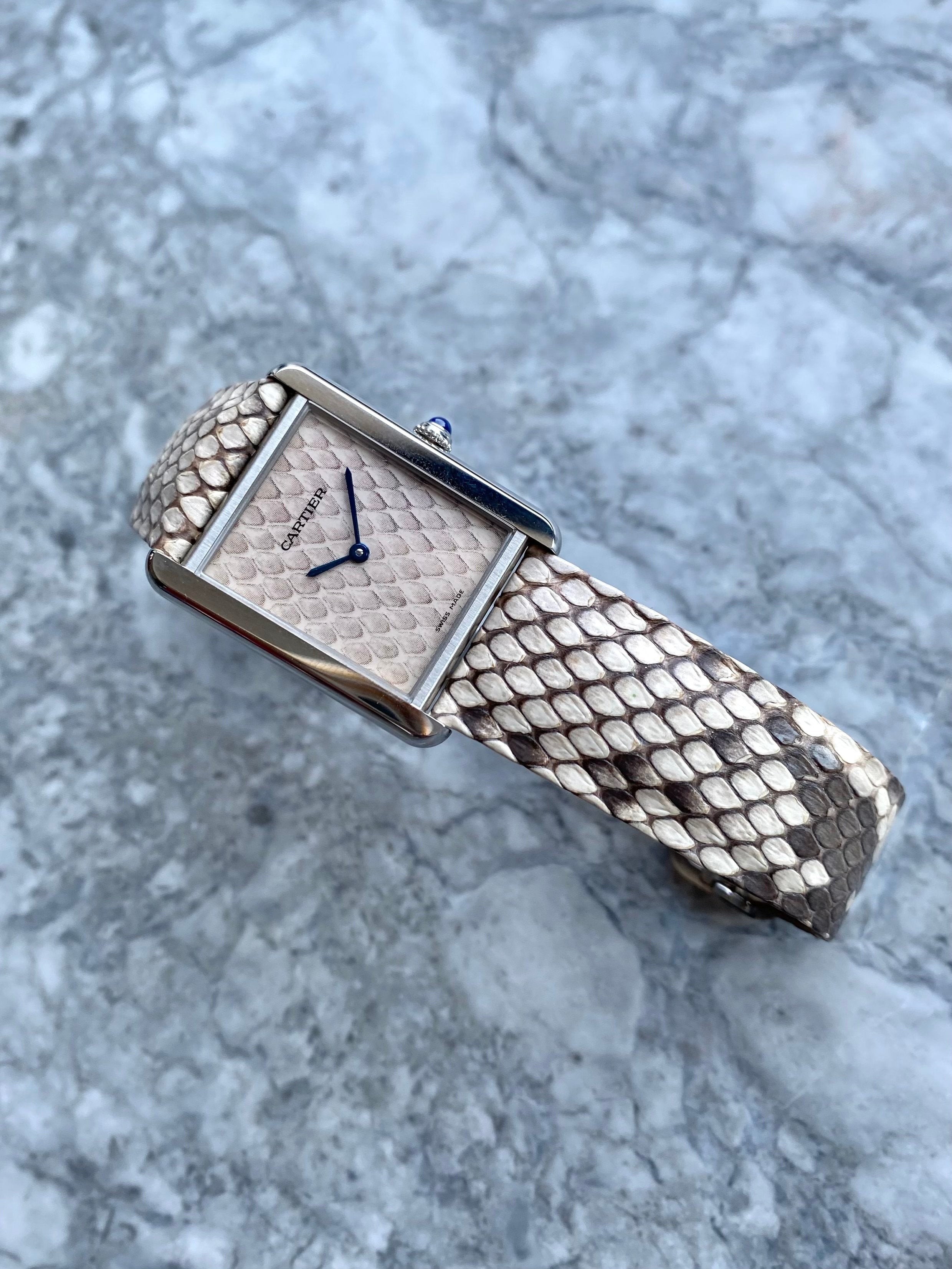 Cartier Tank Solo 3169 - Python Dial.