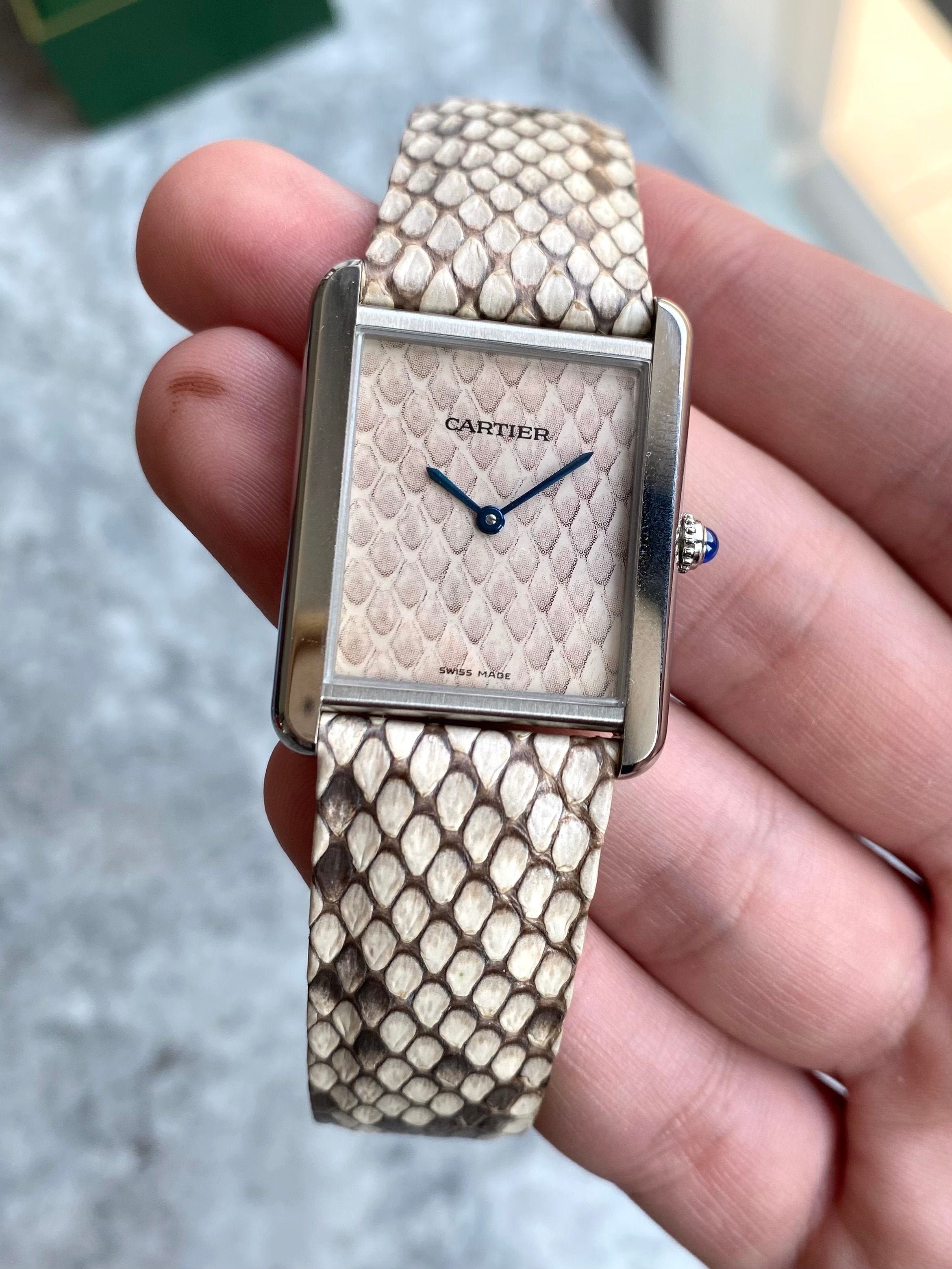 Cartier Tank Solo 3169 - Python Dial.