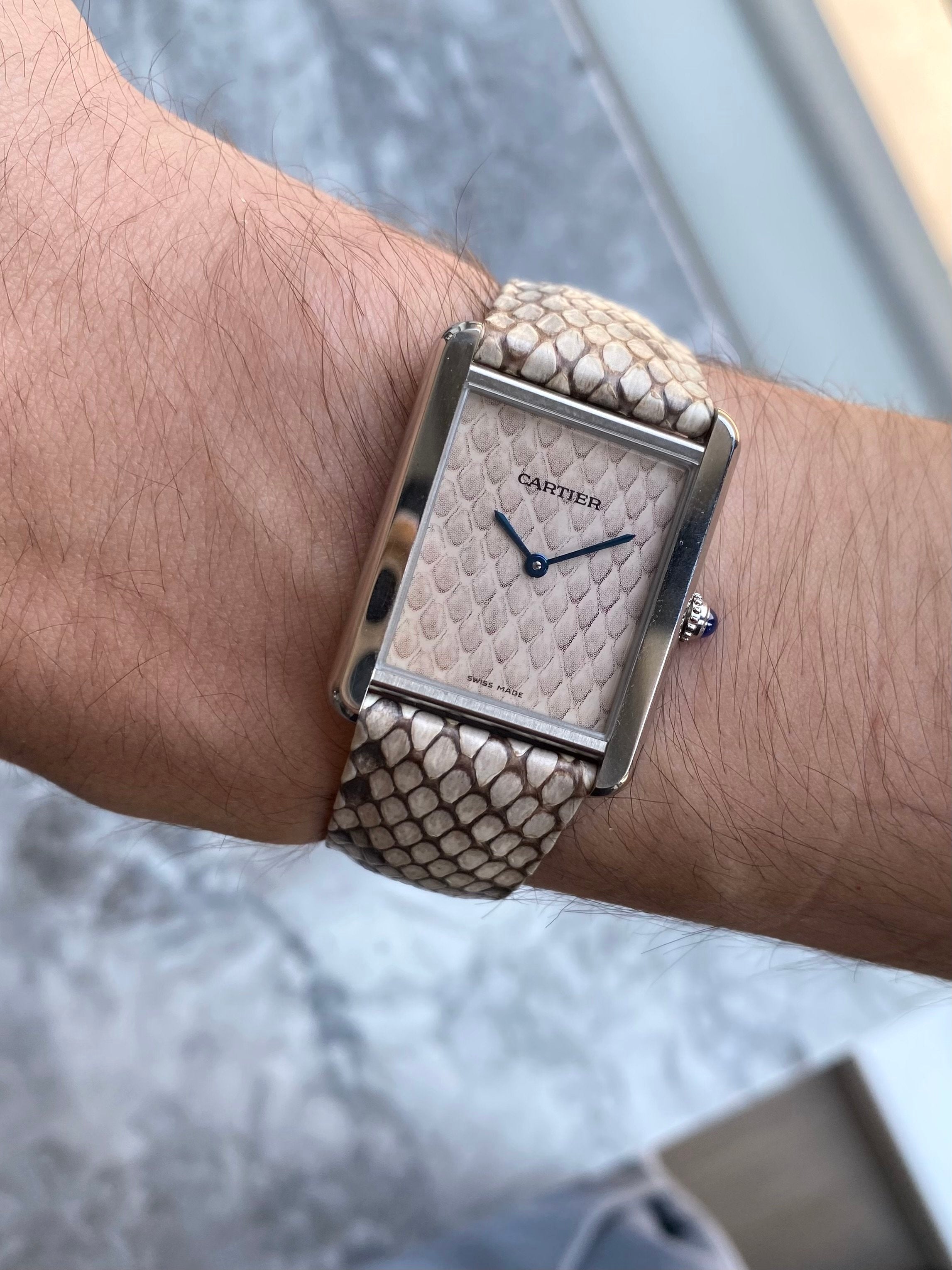 Cartier Tank Solo 3169 - Python Dial.