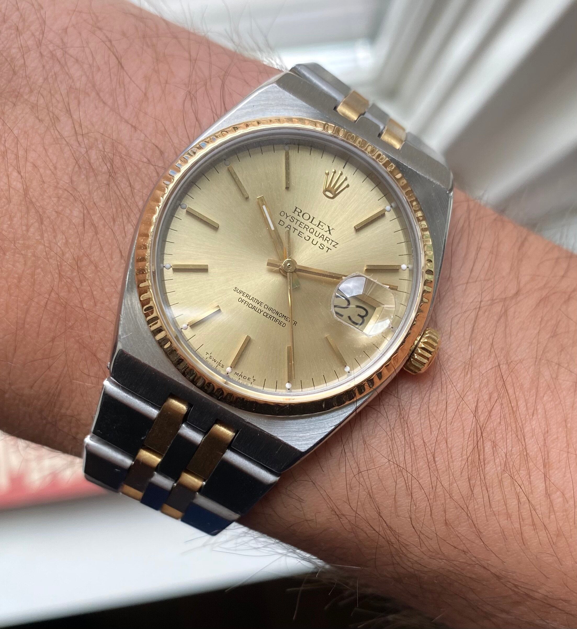 Rolex Datejust Oysterquartz ref. 17013 — Two-tone