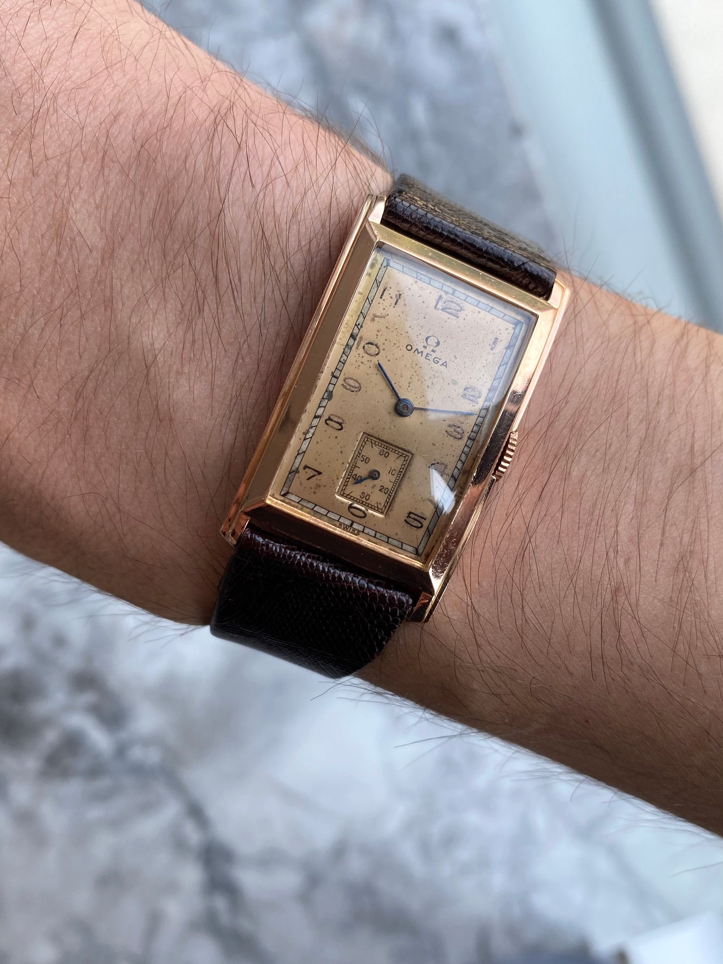 Omega Tank - 14K Rose Gold.