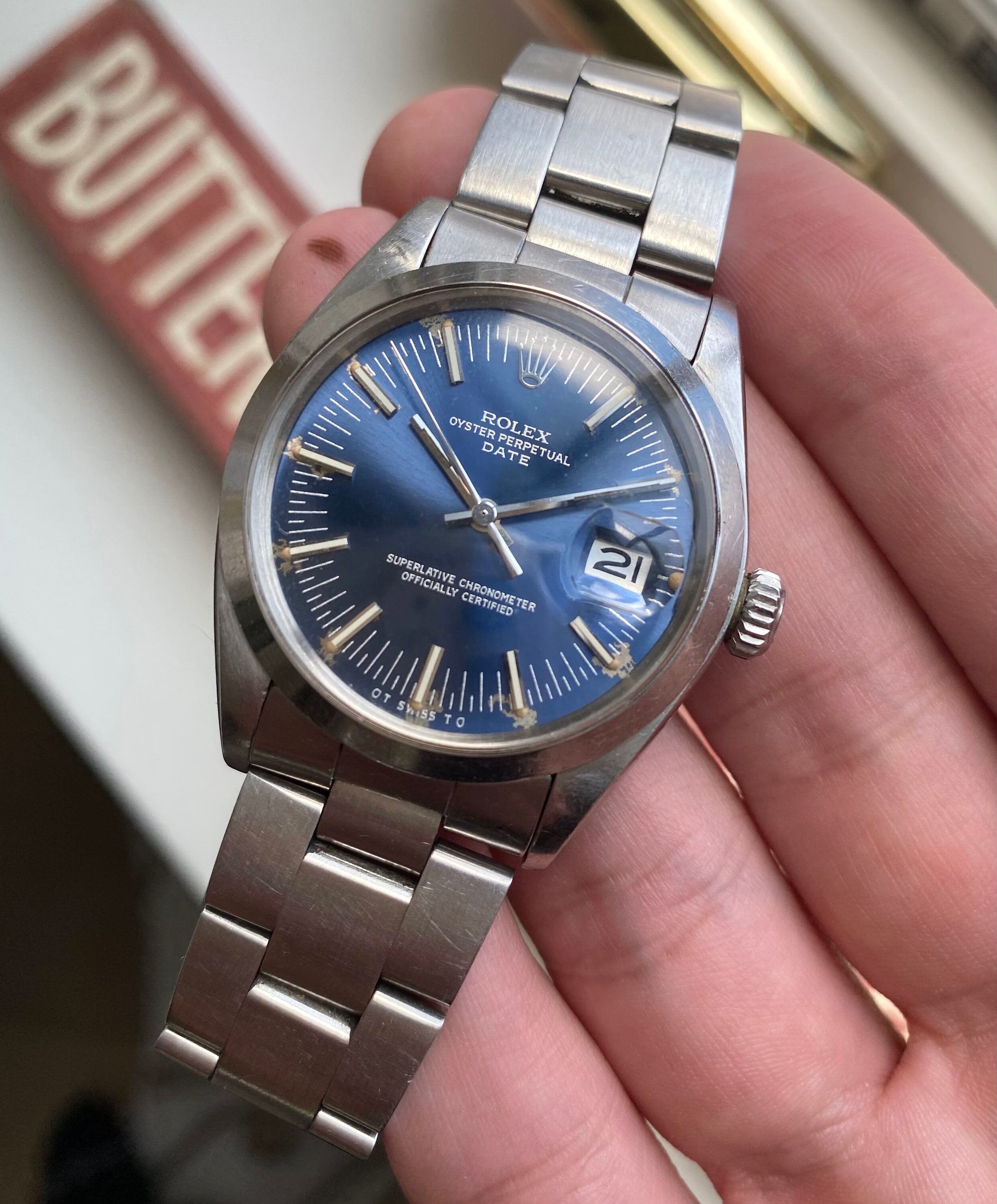 Rolex Oyster Perpetual ref. 1500 — Blue Sigma Dial