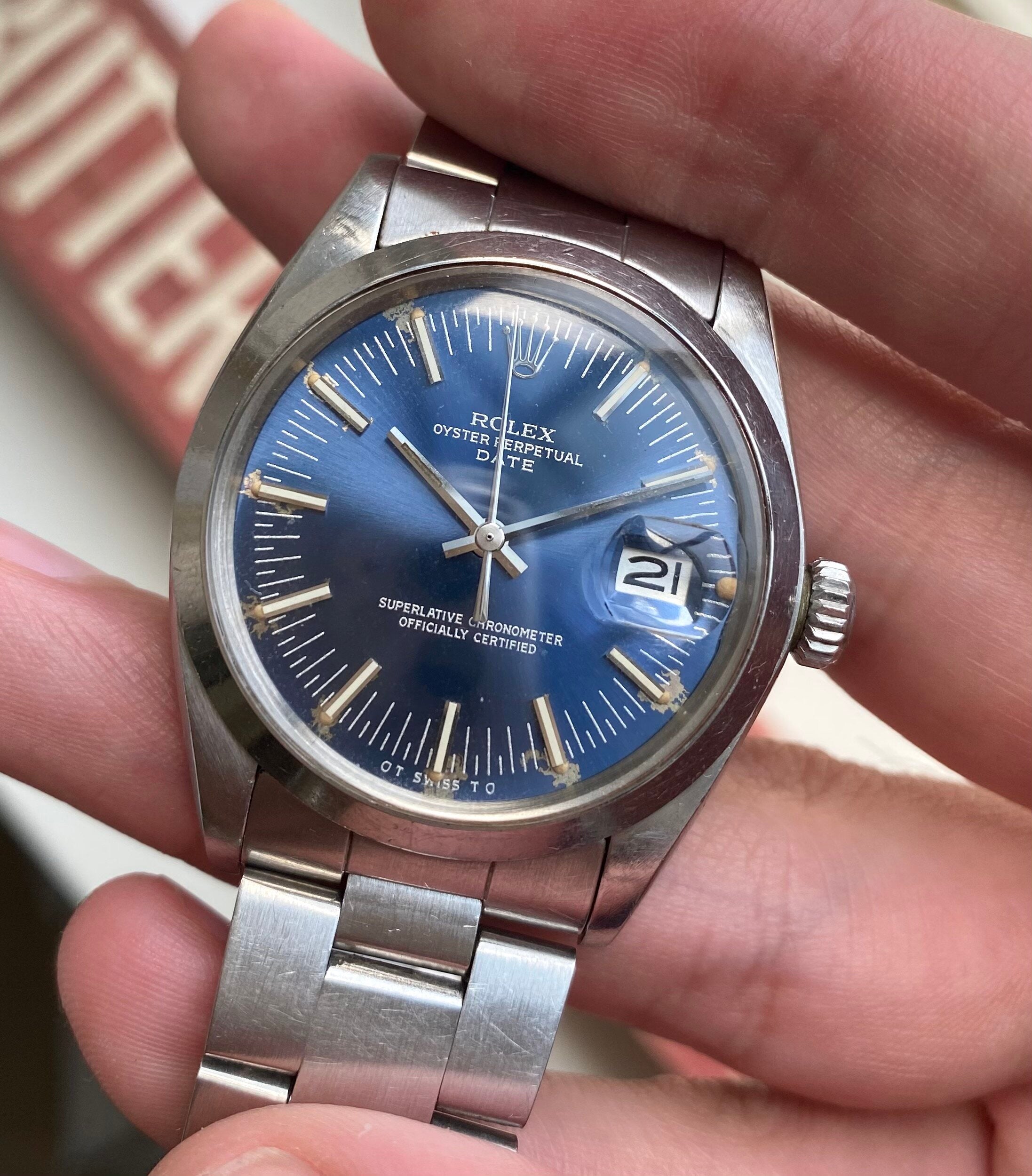 Rolex Oyster Perpetual ref. 1500 — Blue Sigma Dial