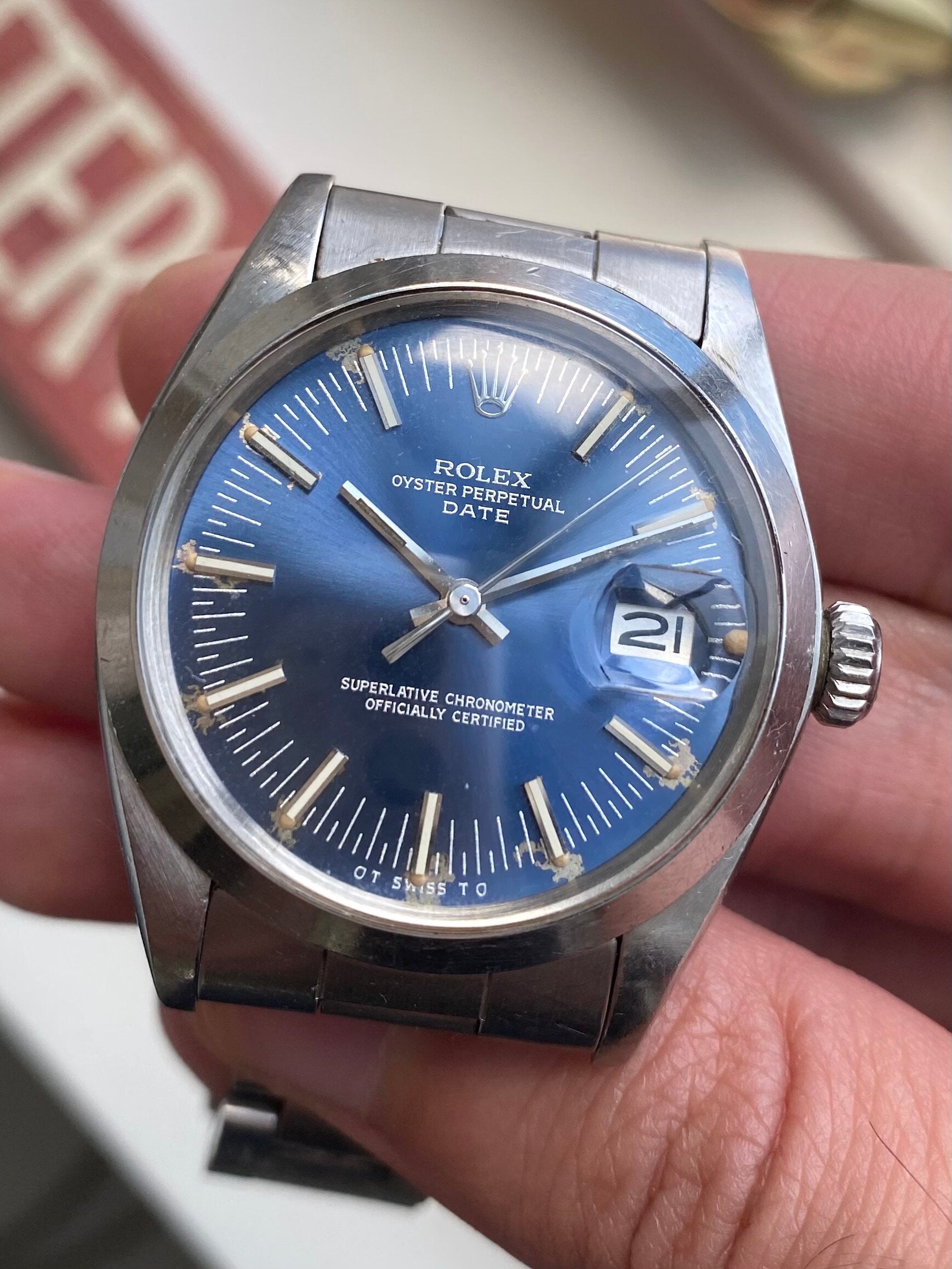 Rolex Oyster Perpetual ref. 1500 — Blue Sigma Dial