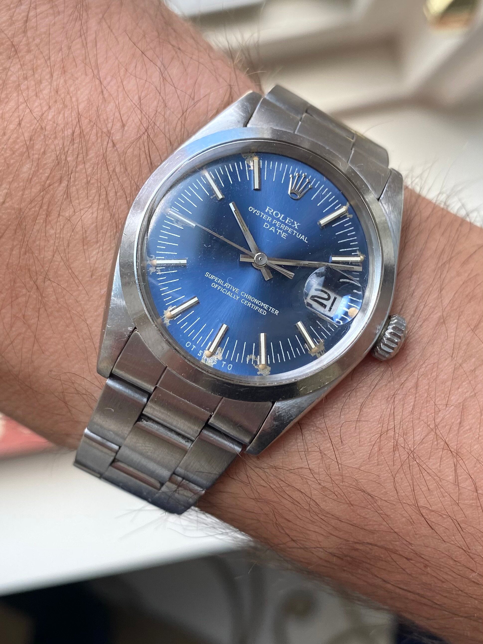 Rolex Oyster Perpetual ref. 1500 — Blue Sigma Dial